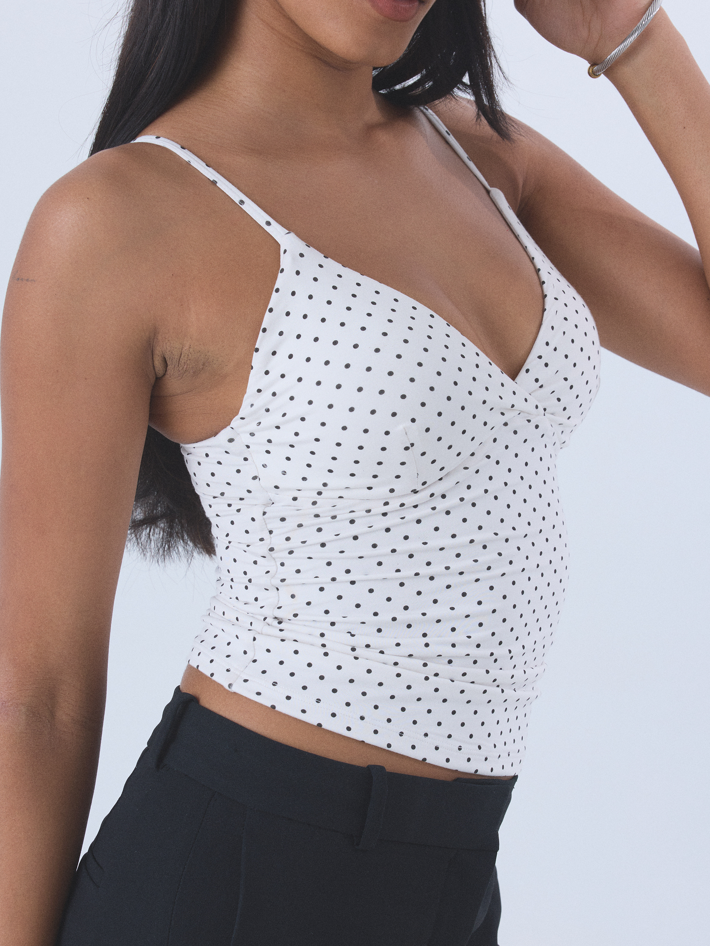 --White and Black Polka Dot