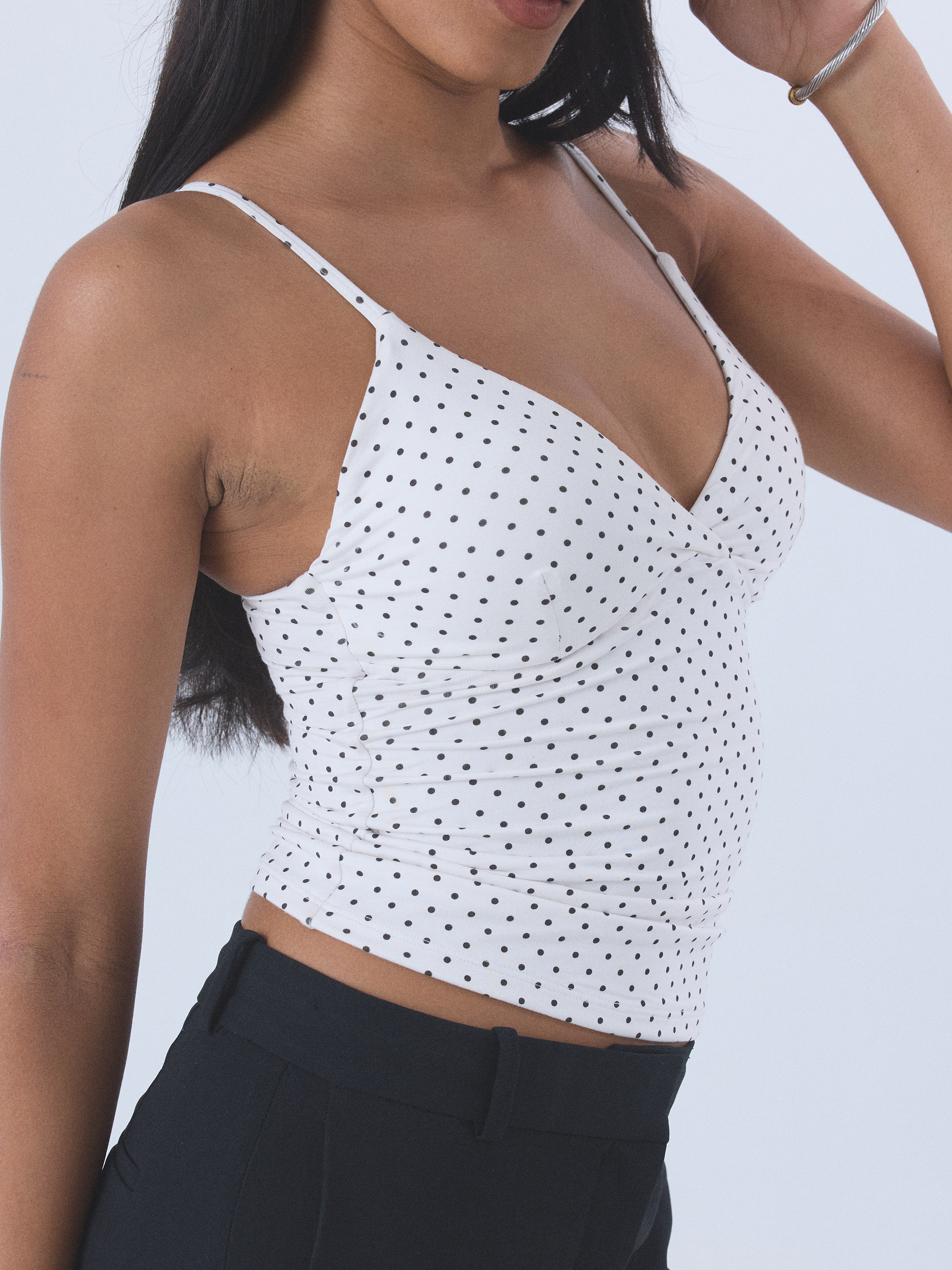 --White and Black Polka Dot