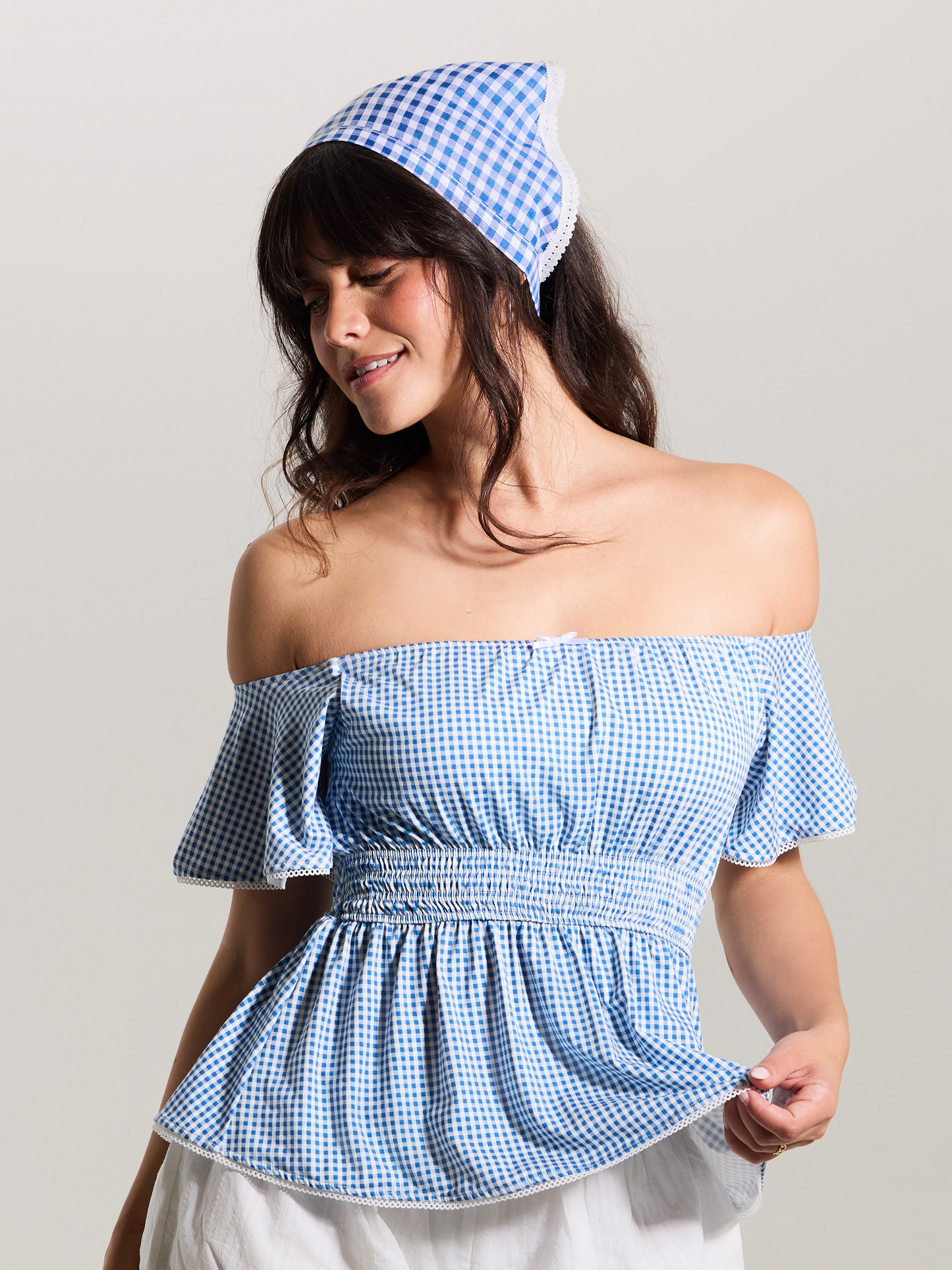 --Blue and White Gingham