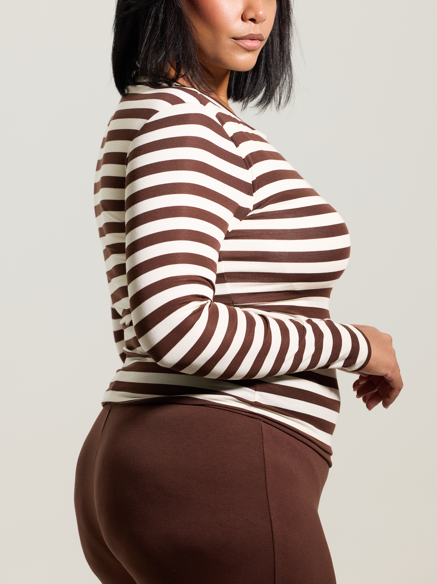 --Brown and Cream Stripes