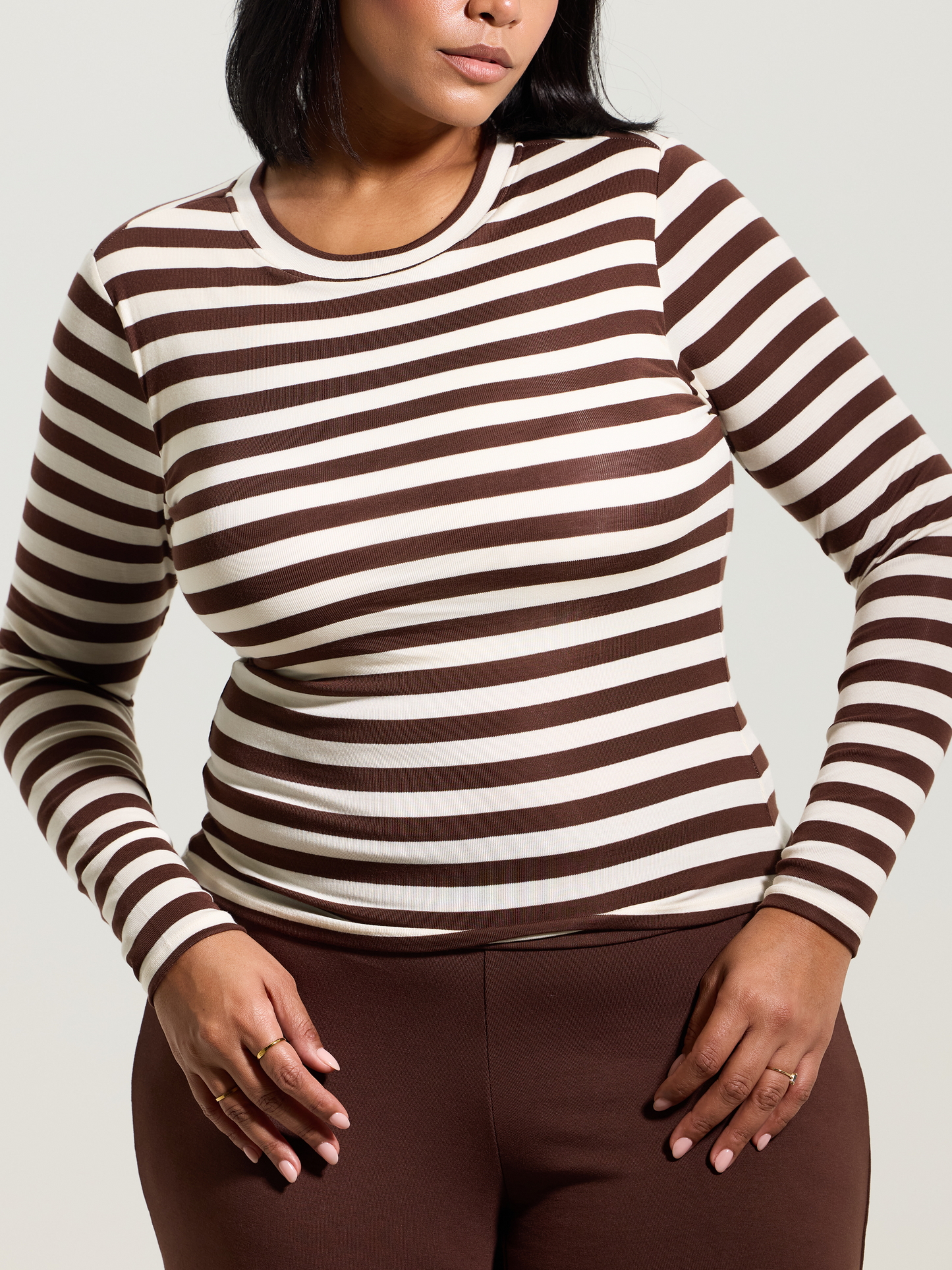 --Brown and Cream Stripes