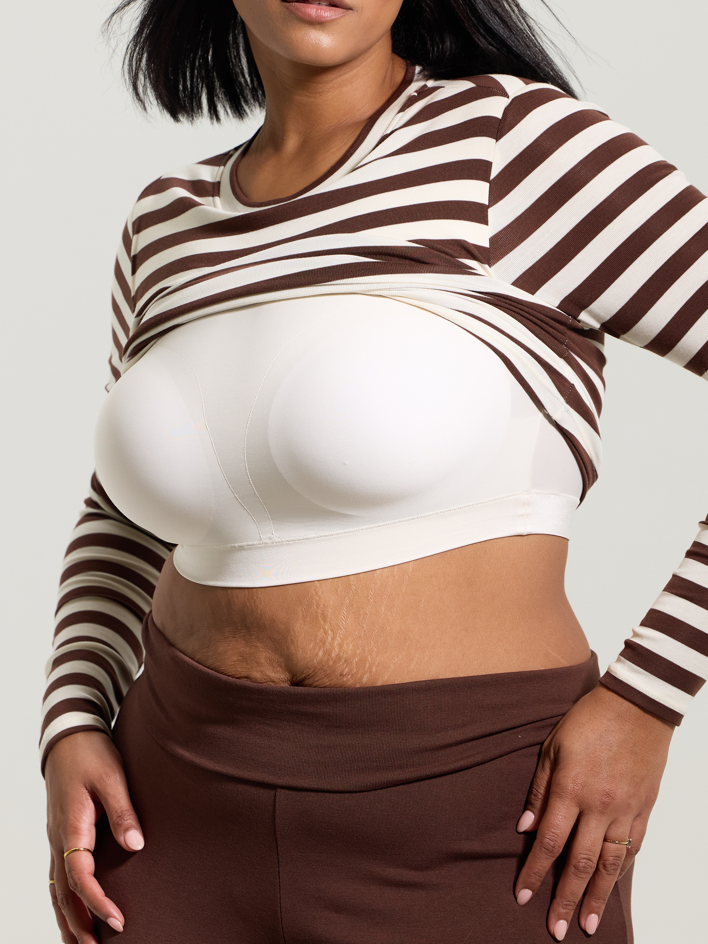 --Brown and Cream Stripes