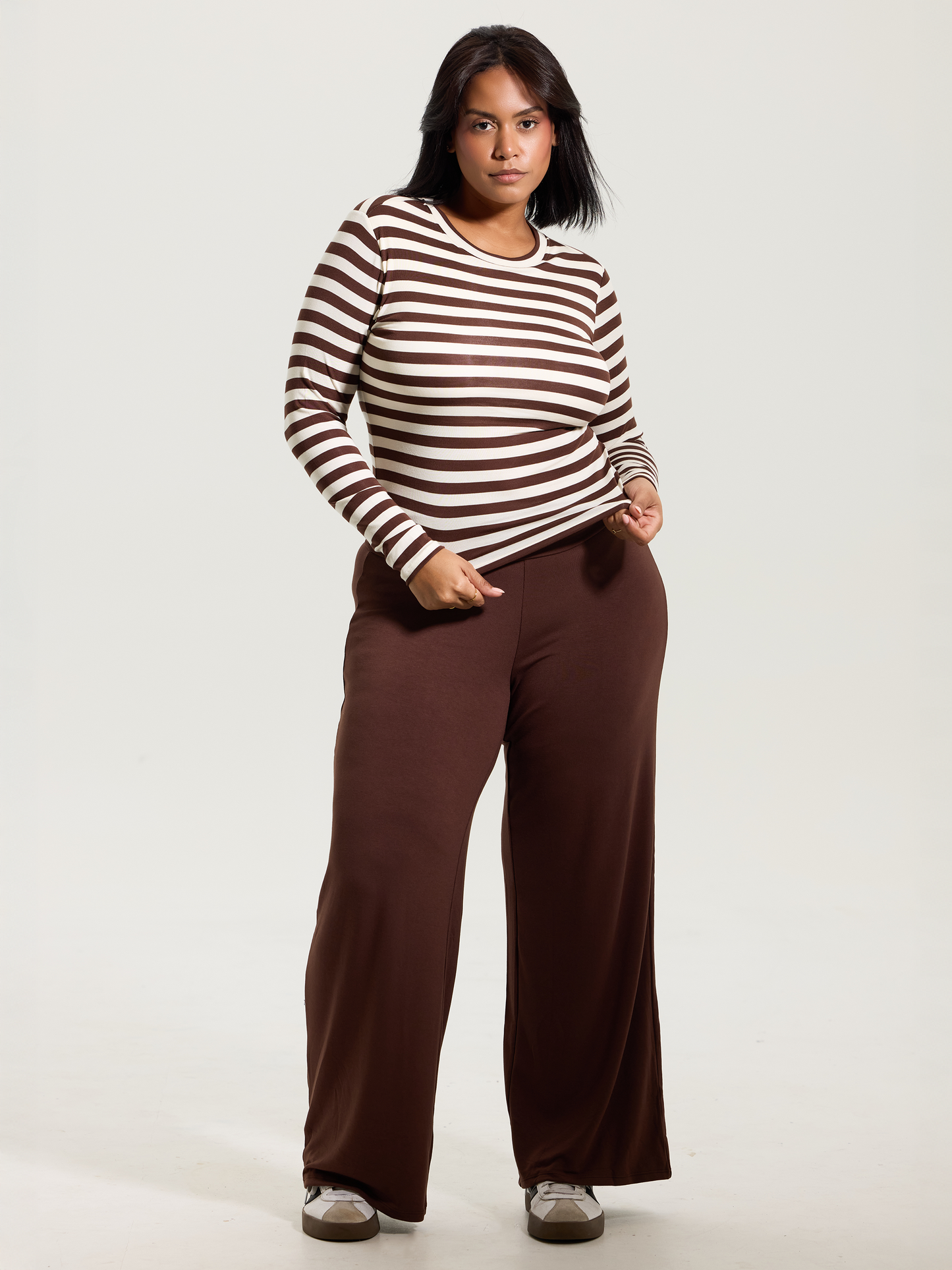 --Brown and Cream Stripes
