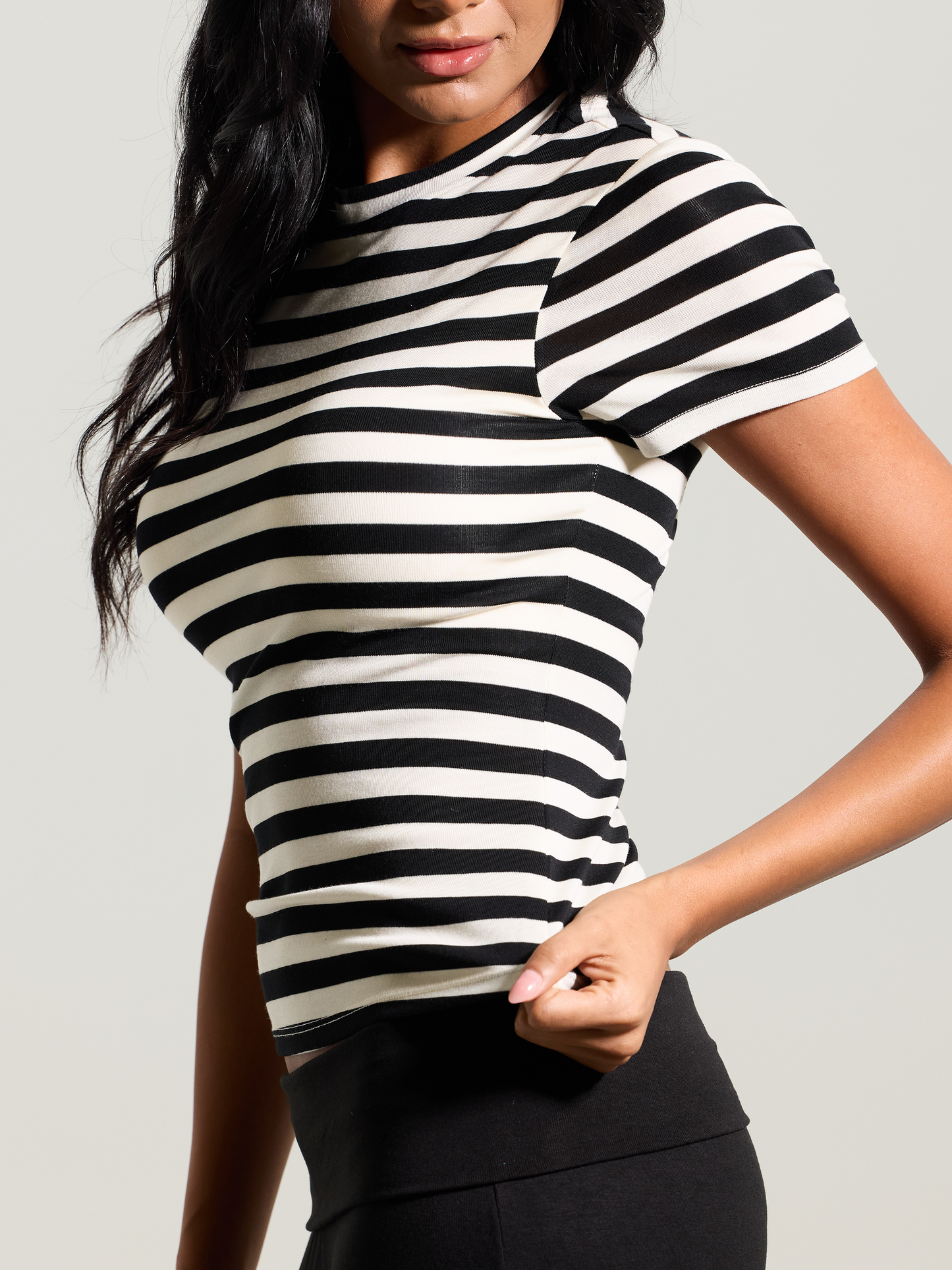 --Black and Cream Stripes