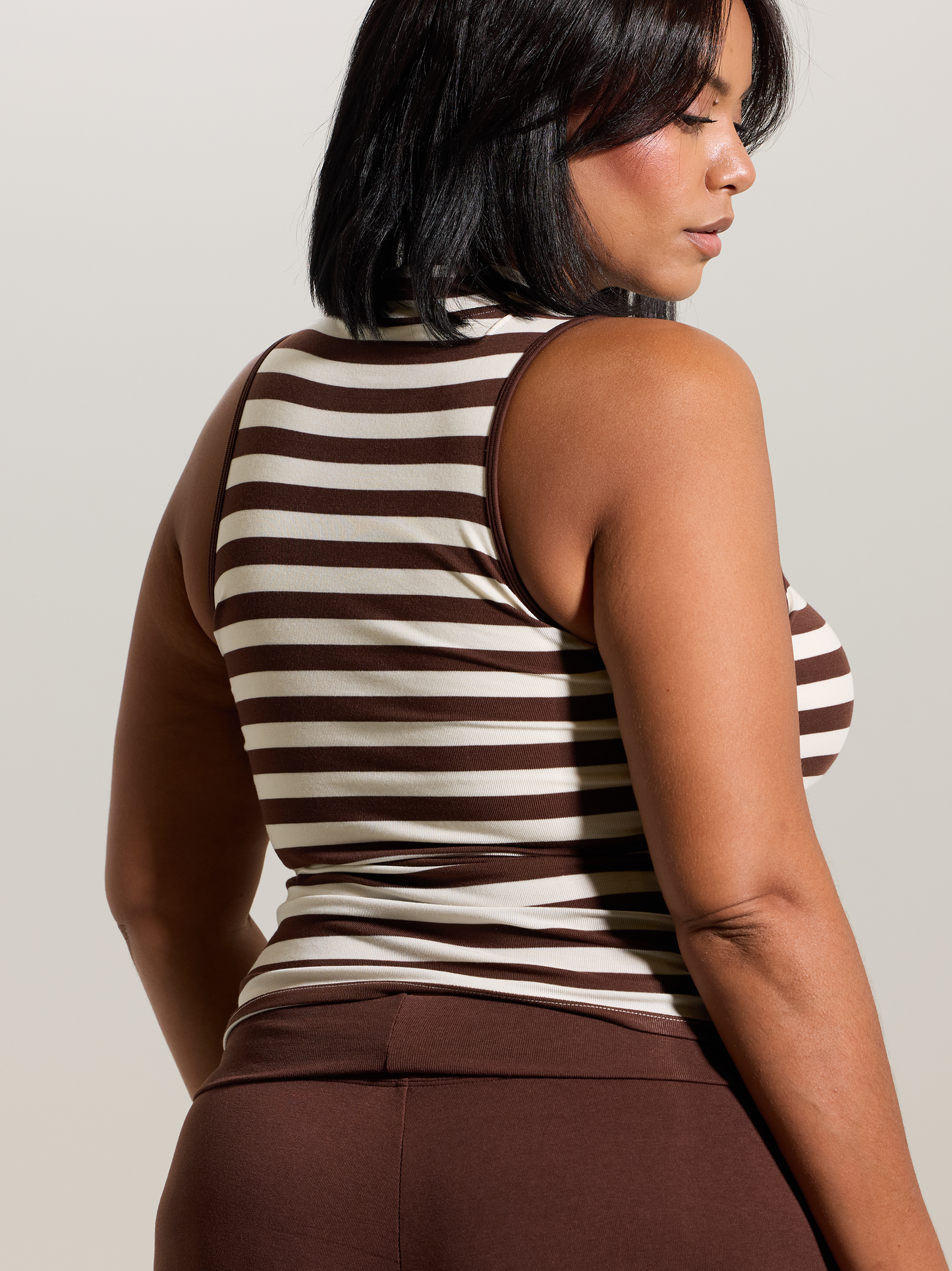 --Brown and Cream Stripes