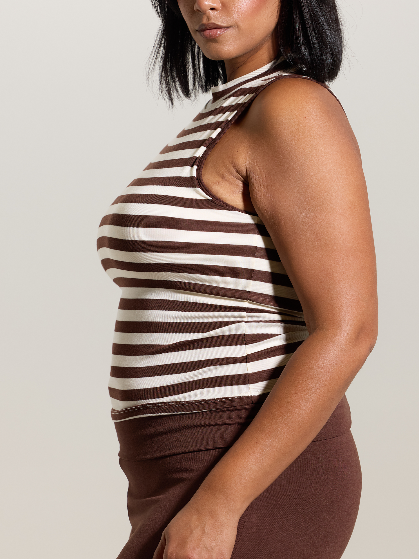 --Brown and Cream Stripes