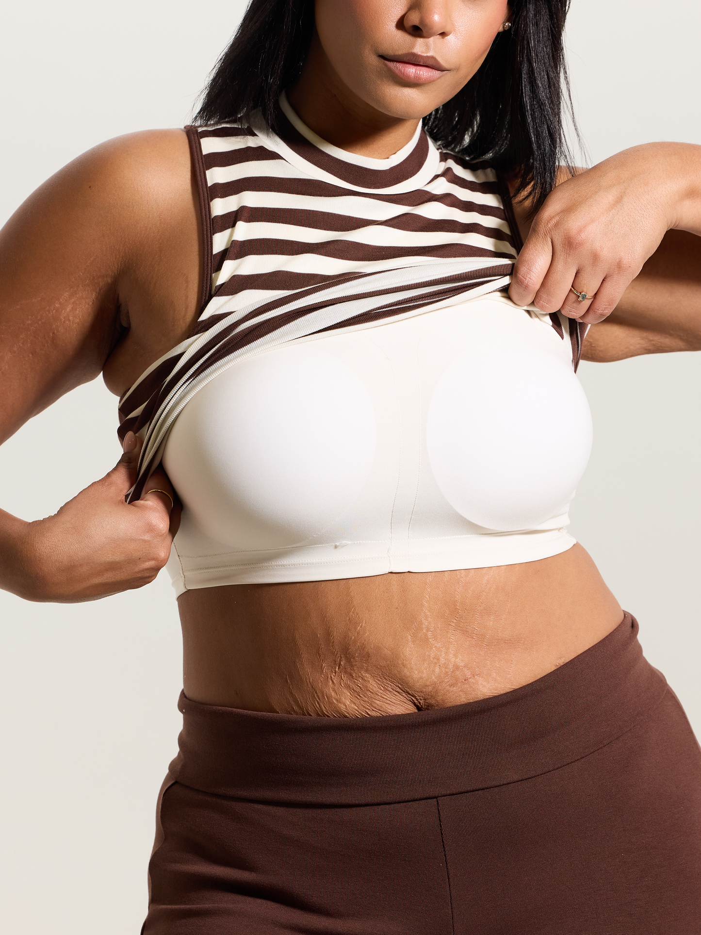 --Brown and Cream Stripes