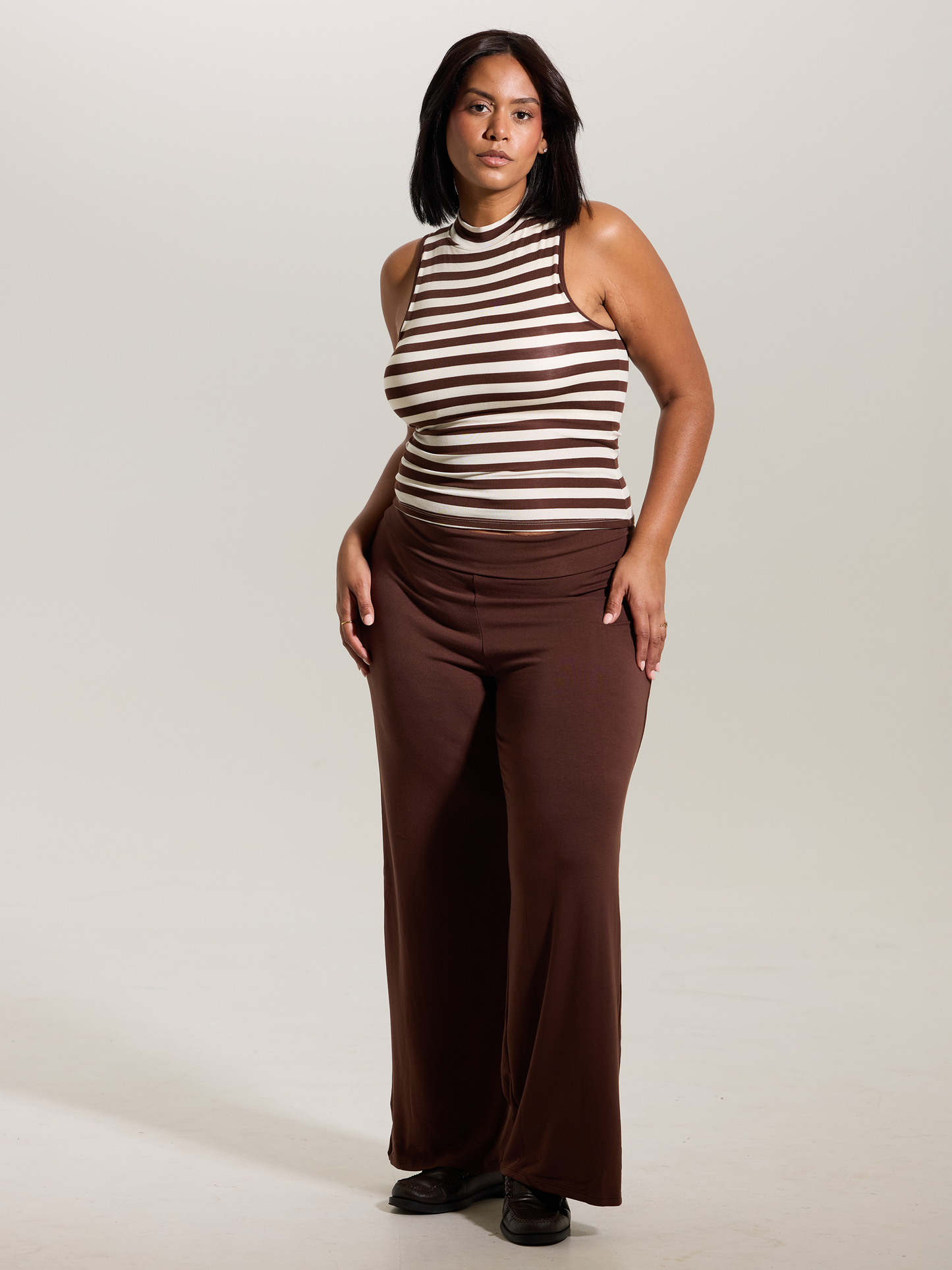 --Brown and Cream Stripes