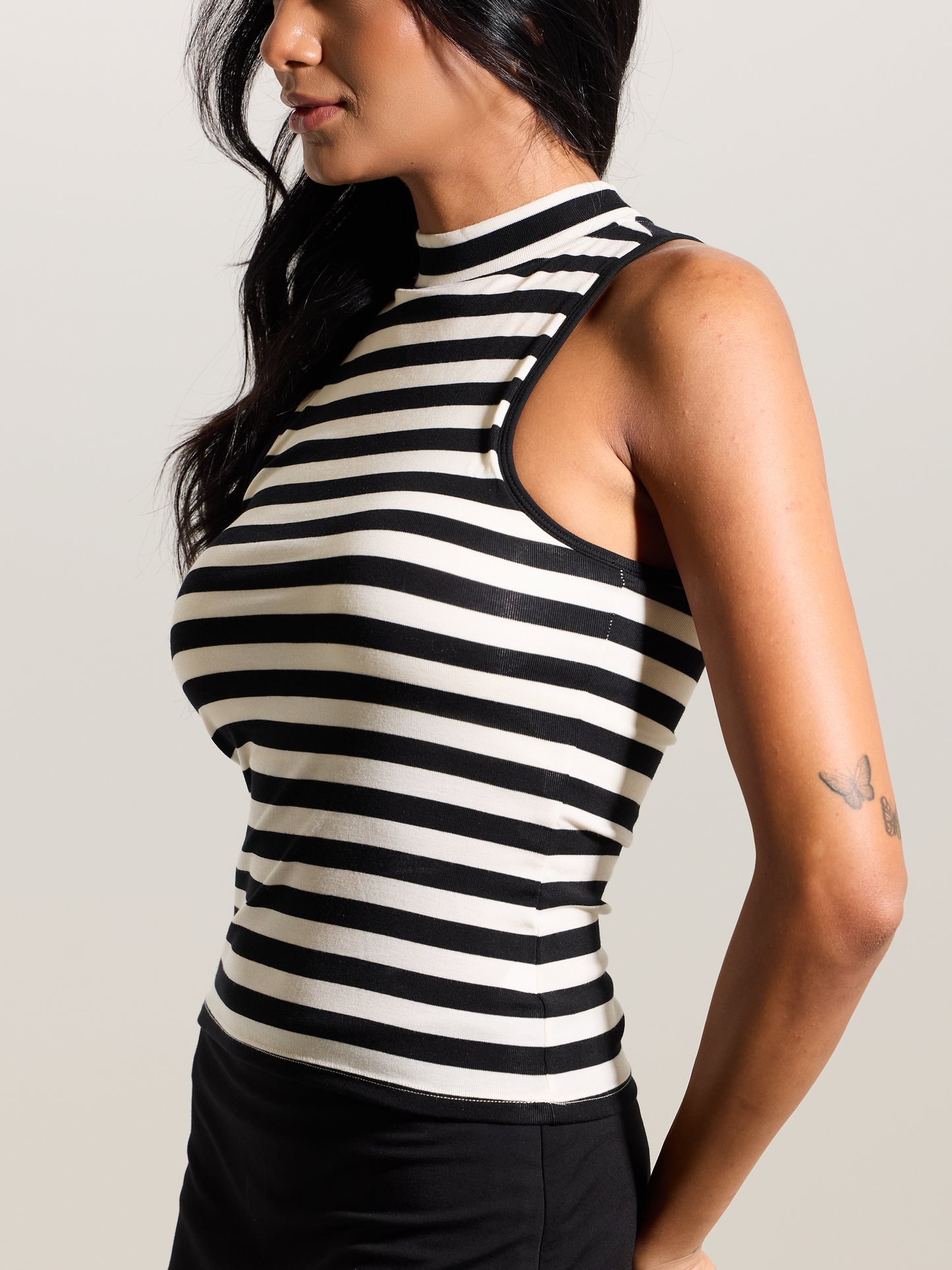 --Black and Cream Stripes