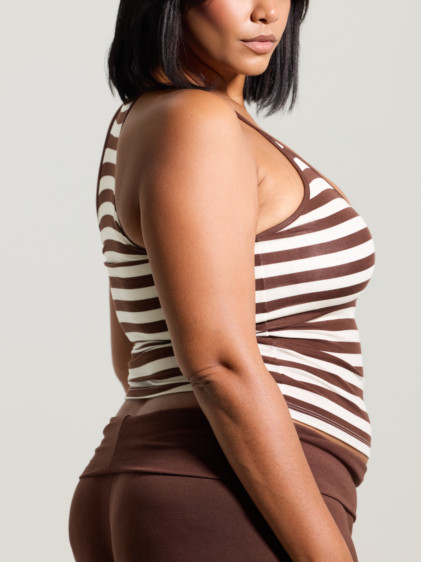 --Brown and Cream Stripes