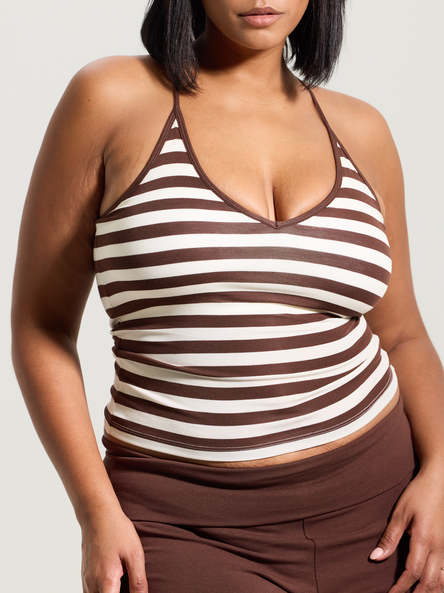 --Brown and Cream Stripes