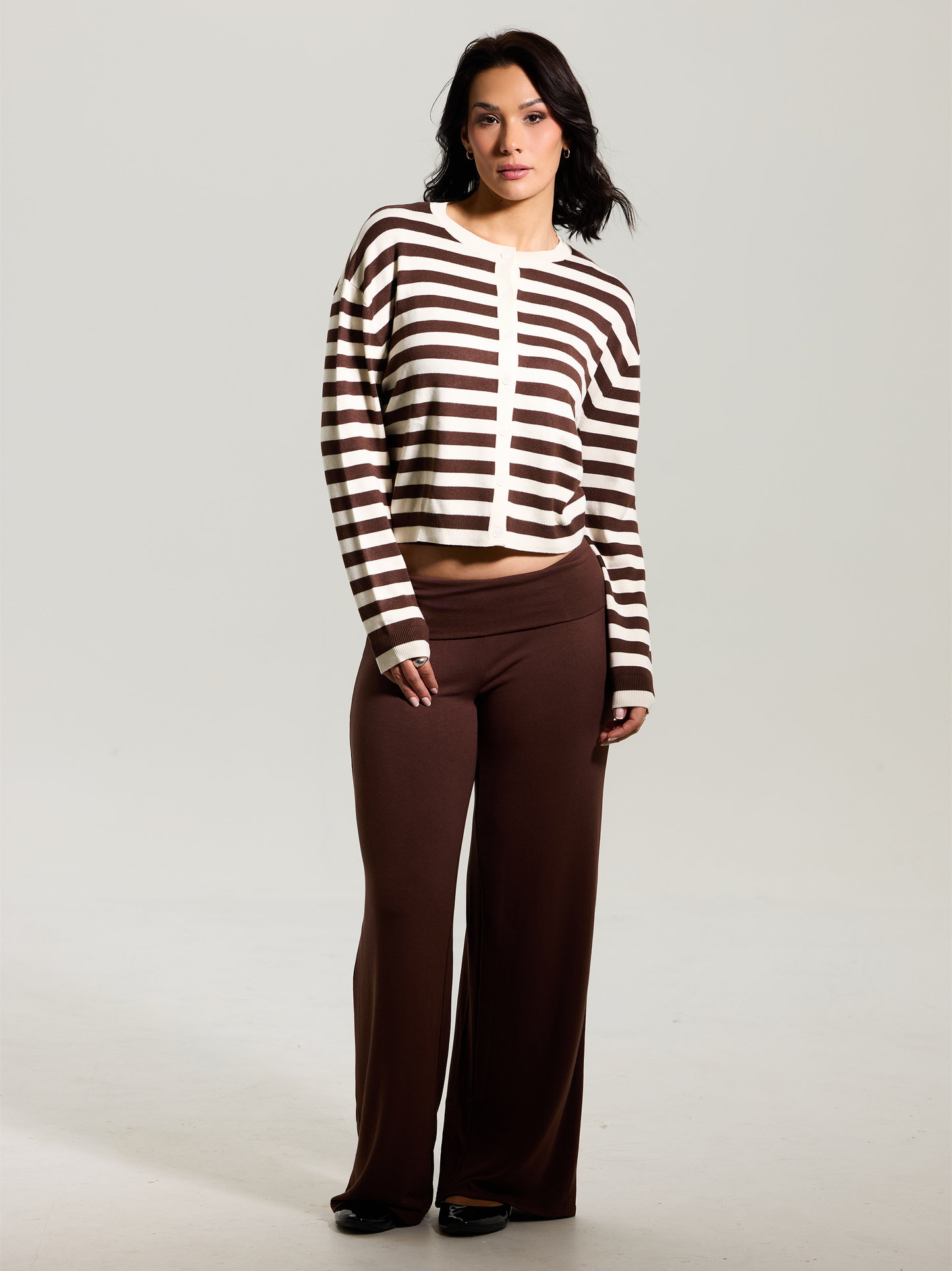 --Brown and Cream Stripes