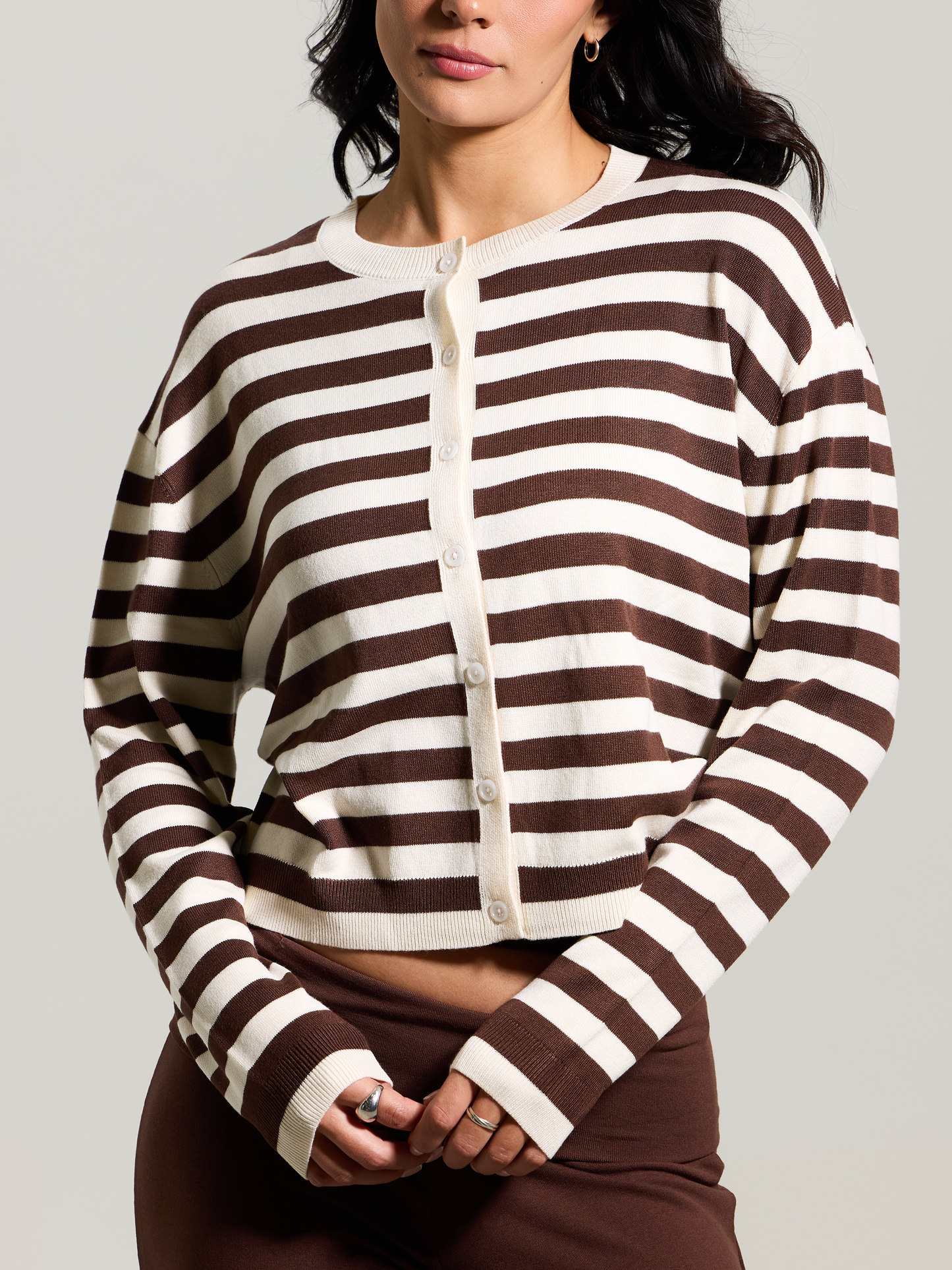 --Brown and Cream Stripes