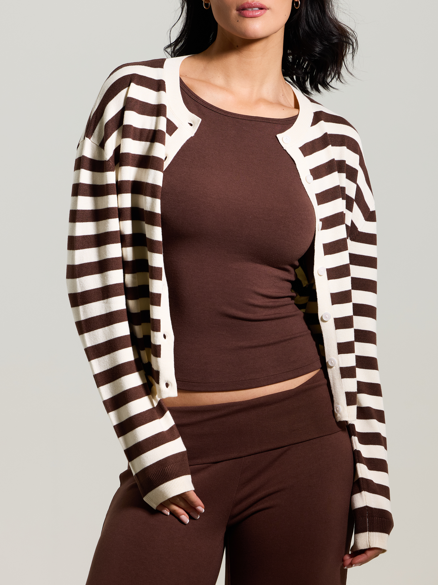 --Brown and Cream Stripes