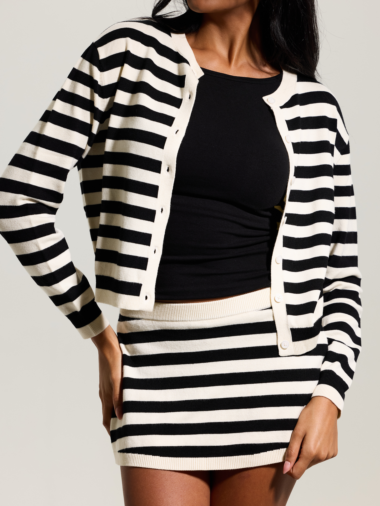 --Black and Cream Stripes