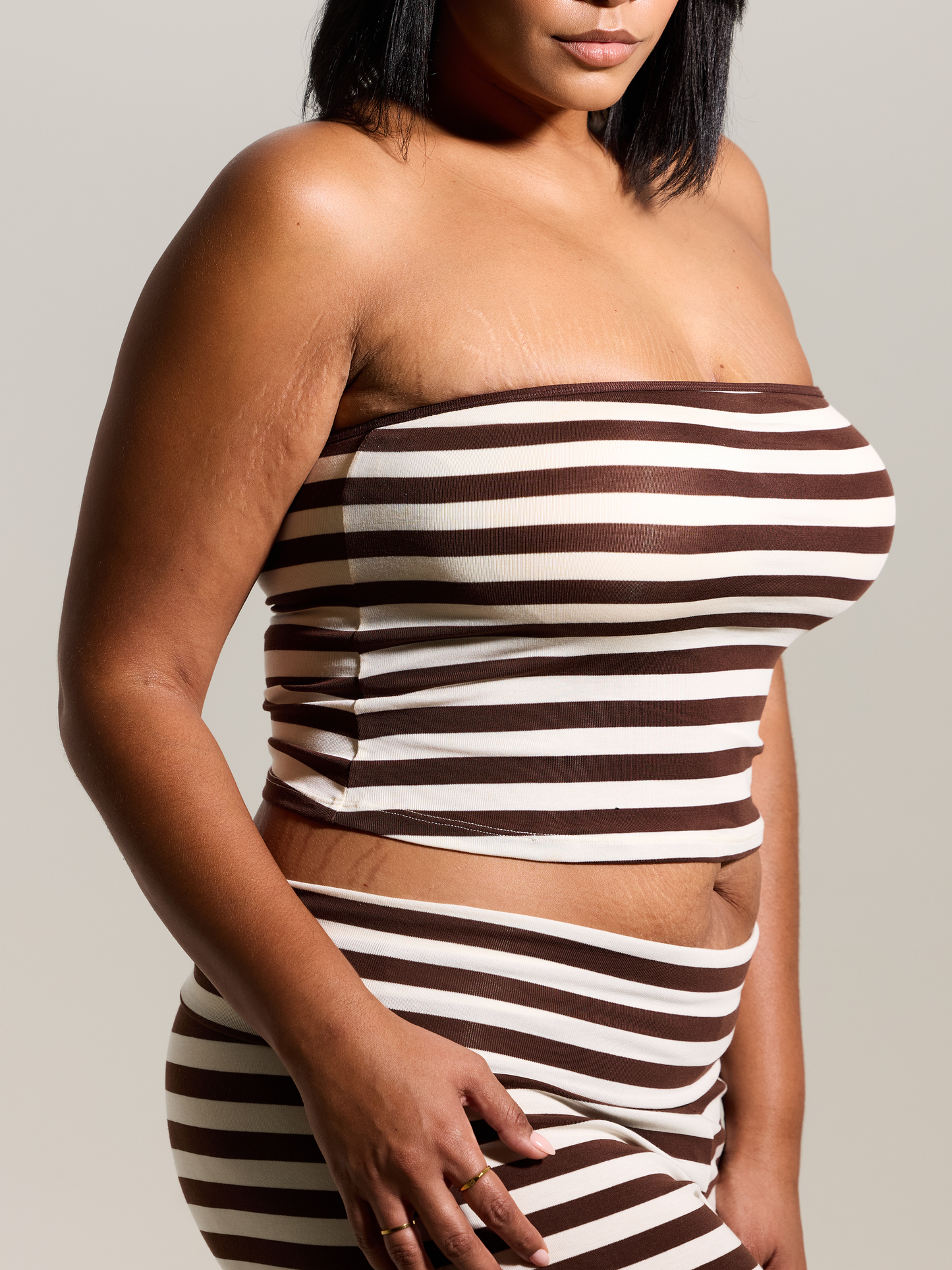 --Brown and Cream Stripes