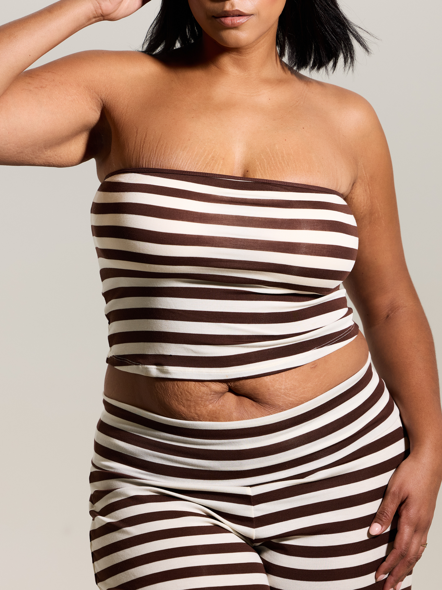 --Brown and Cream Stripes