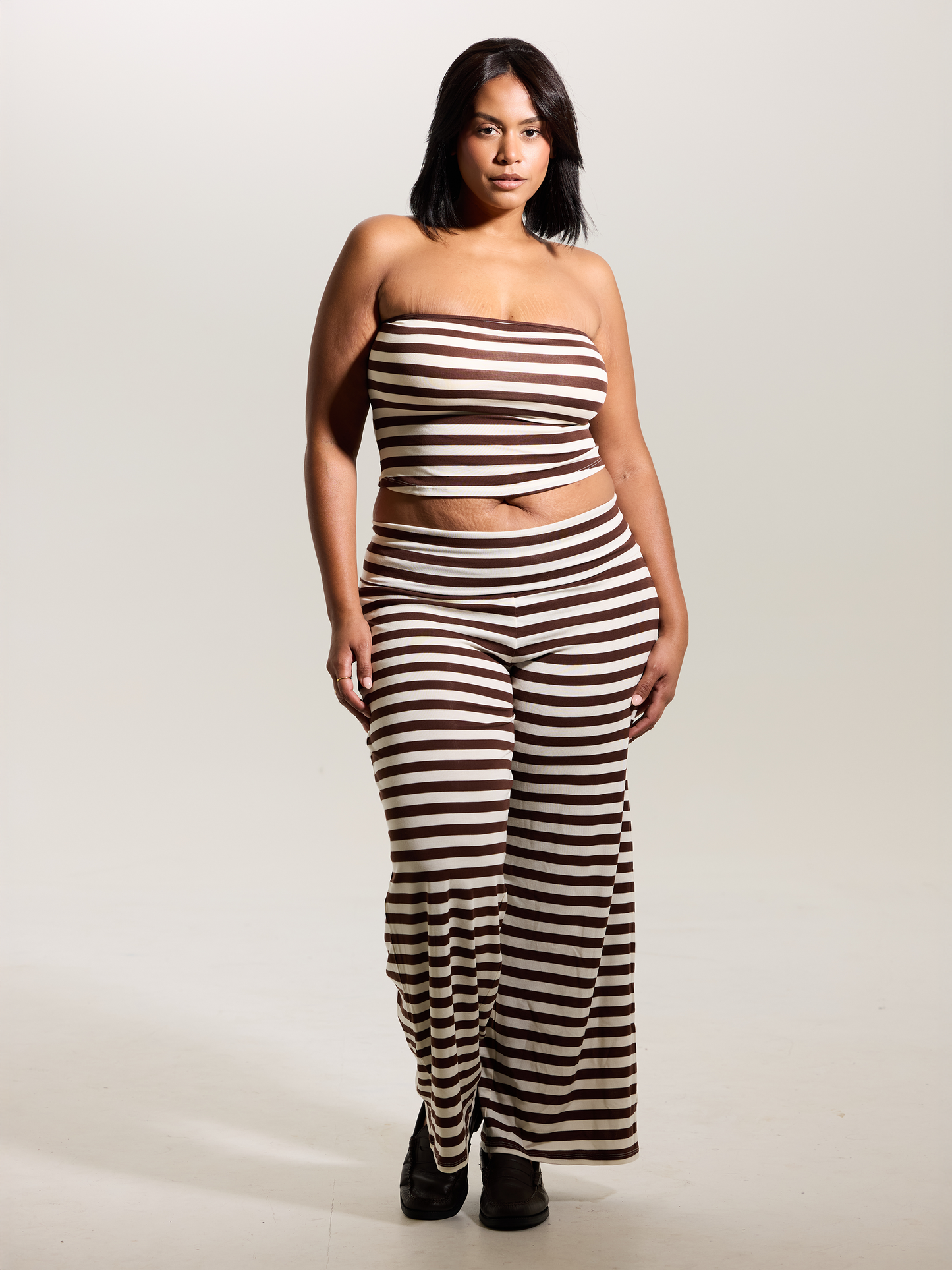 --Brown and Cream Stripes