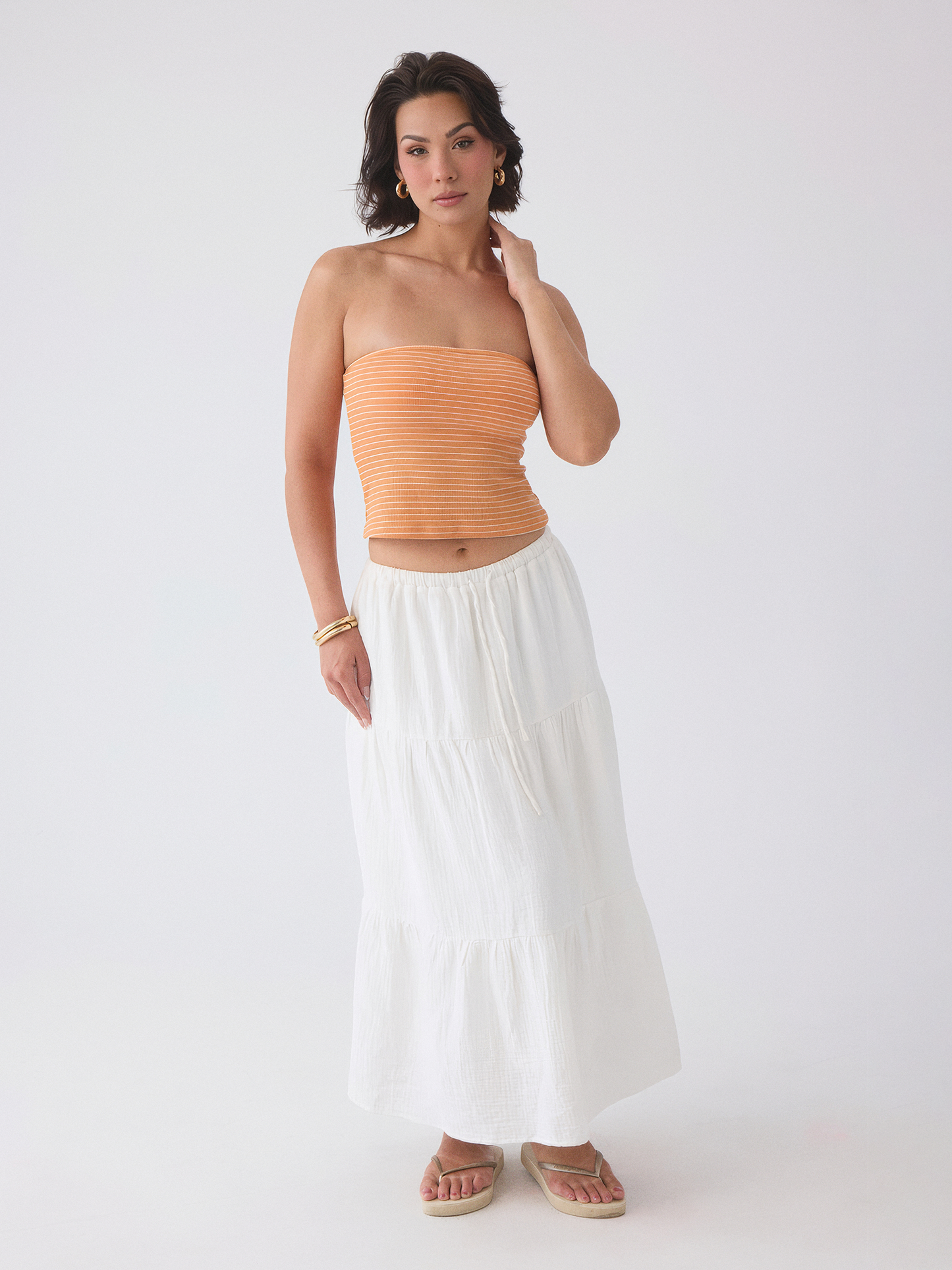 --Orange and White Stripes