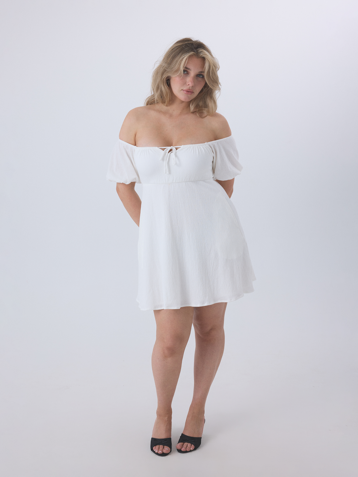 long sleeve milkmaid mini dress boohoo Women's Textured Corset Milkmaid Mini Dress - Cream