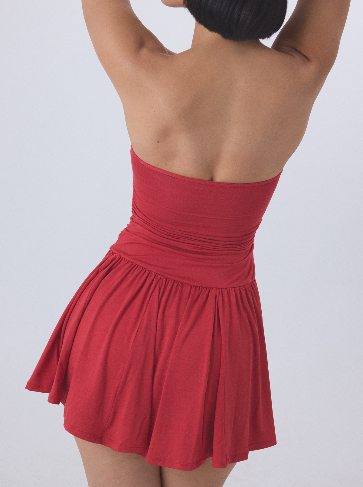 brami mini dress Drop Waist Braless Red / S *KN Bolero is sold Size:Large/16-16.5 Neck/34-35 Sleeve EID ASOS DESIGN textured strappy