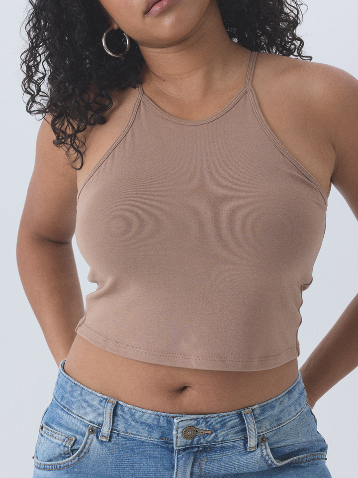 Solid High Neck Crop