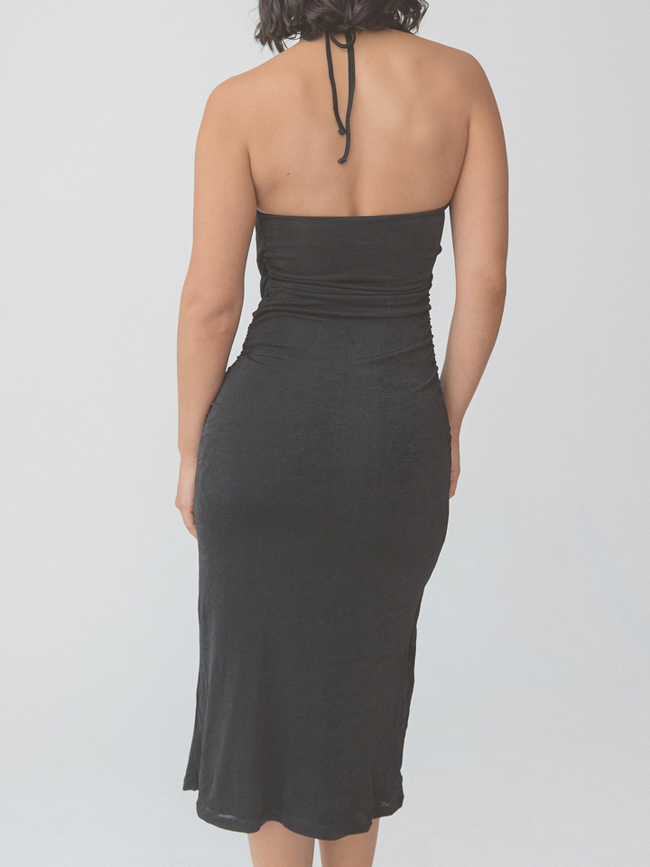 Cowl Neck Halter Midi Dress