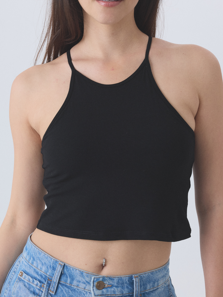 Solid High Neck Crop