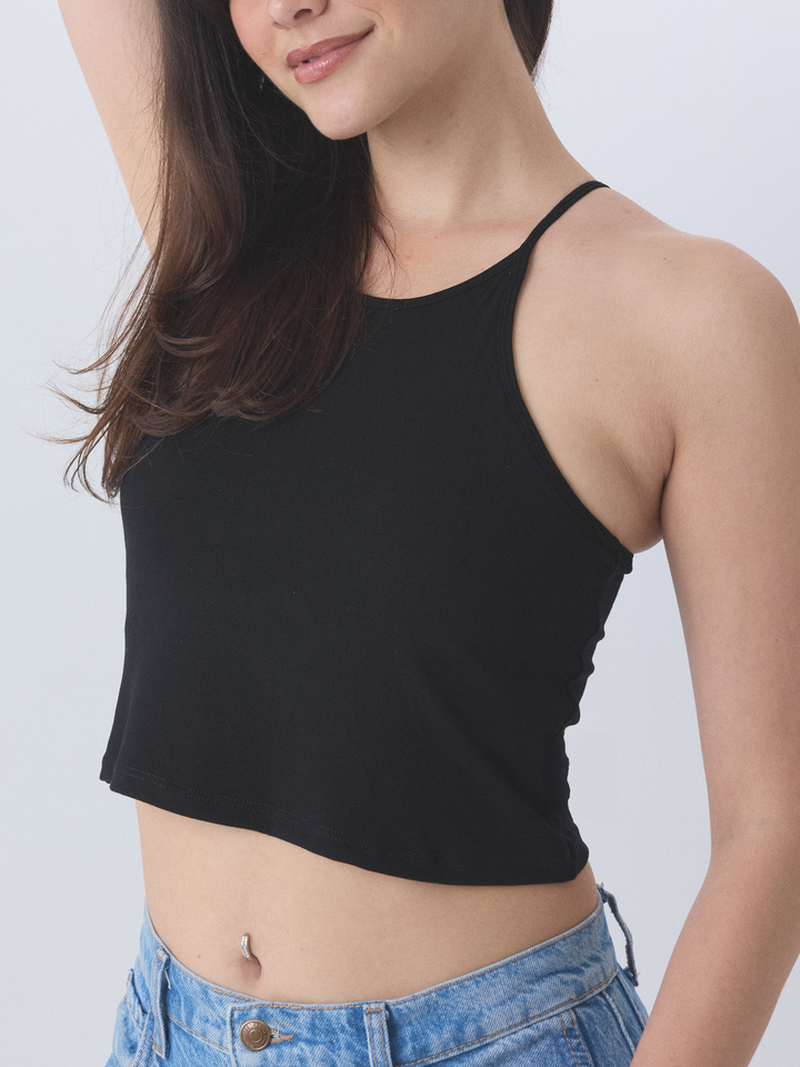 Solid High Neck Crop