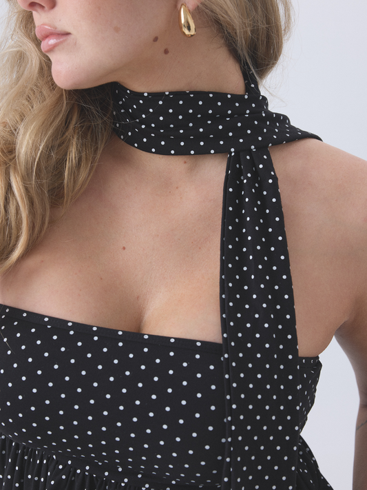 --Black and White Polka Dot