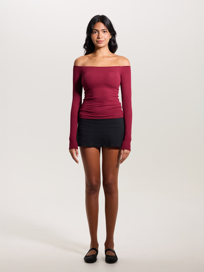 Ribbed Off The Shoulder Brami