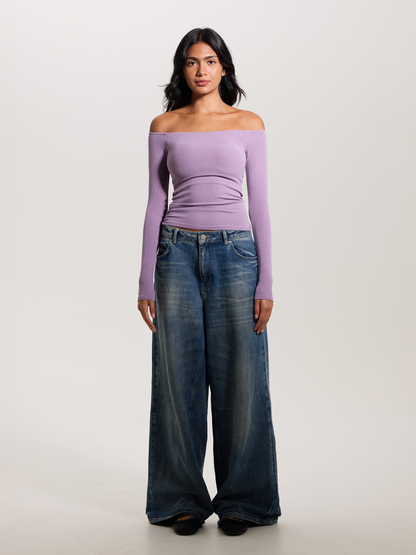 Ribbed Off The Shoulder Brami
