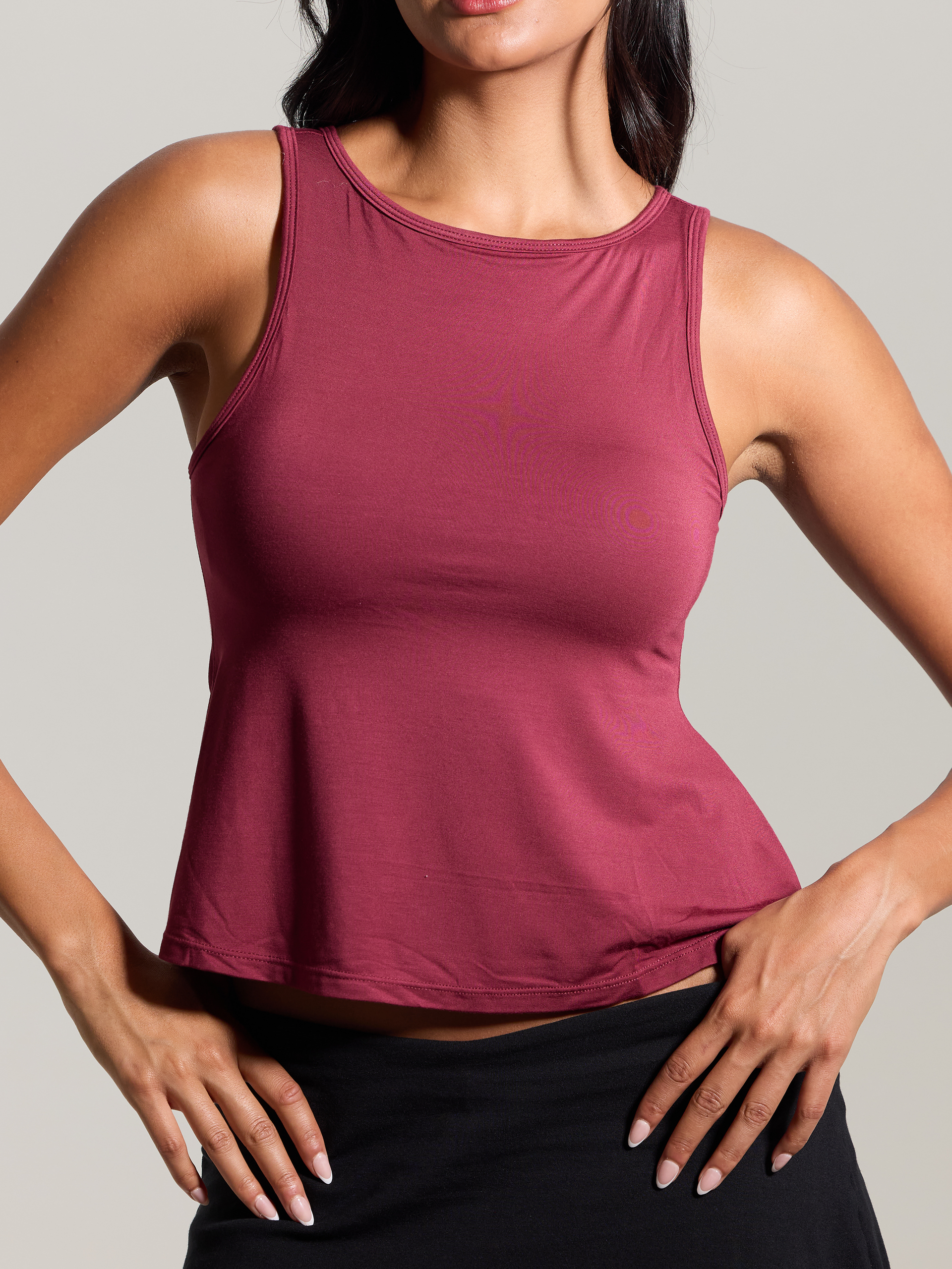 最終値下げ ✴︎drawers Boat Neck Tanktop プラム Built In Bra Ruched Boatneck Top – OGLmove