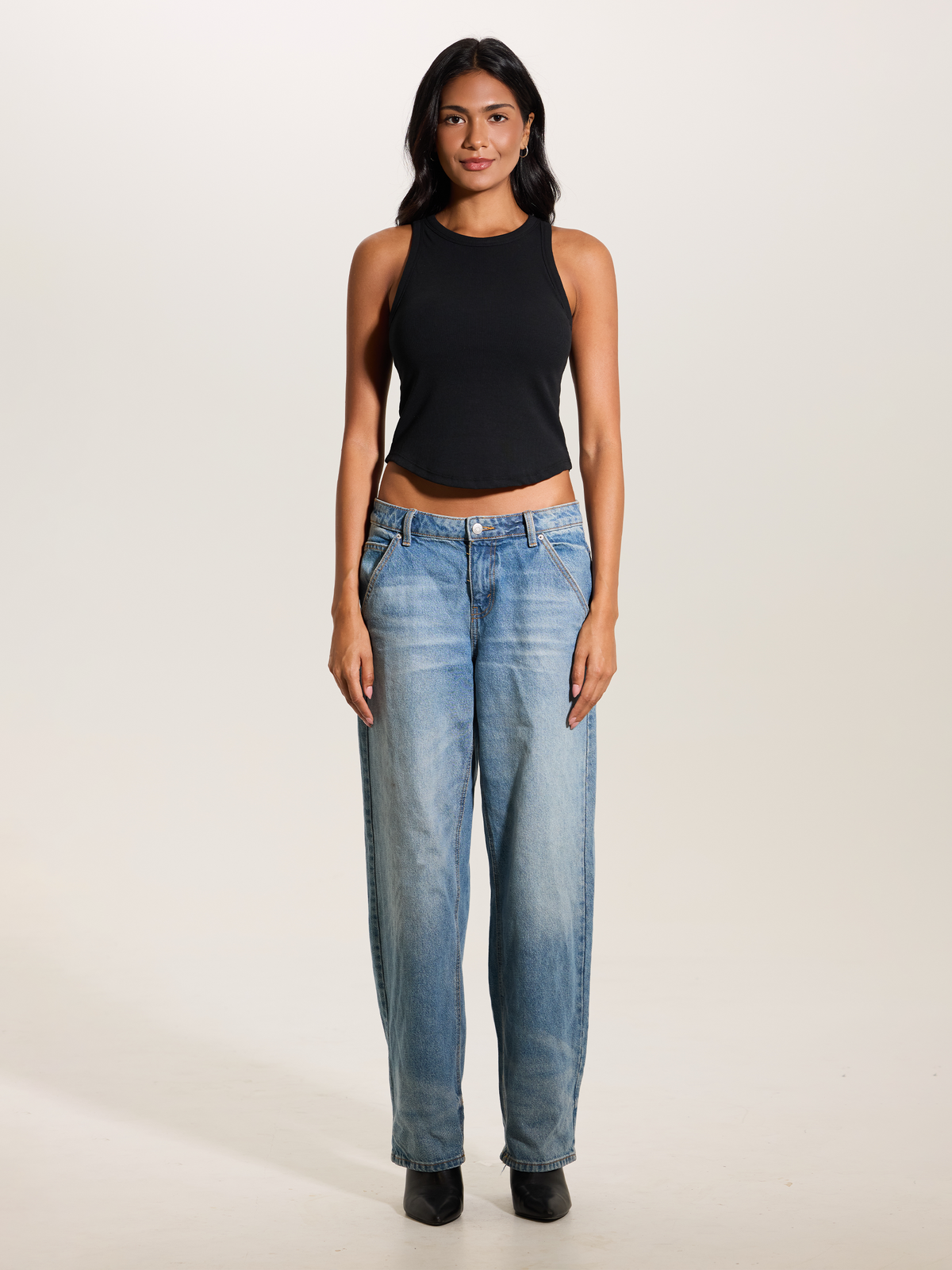 Curve Hem Cotton High Neck – Klassy Network