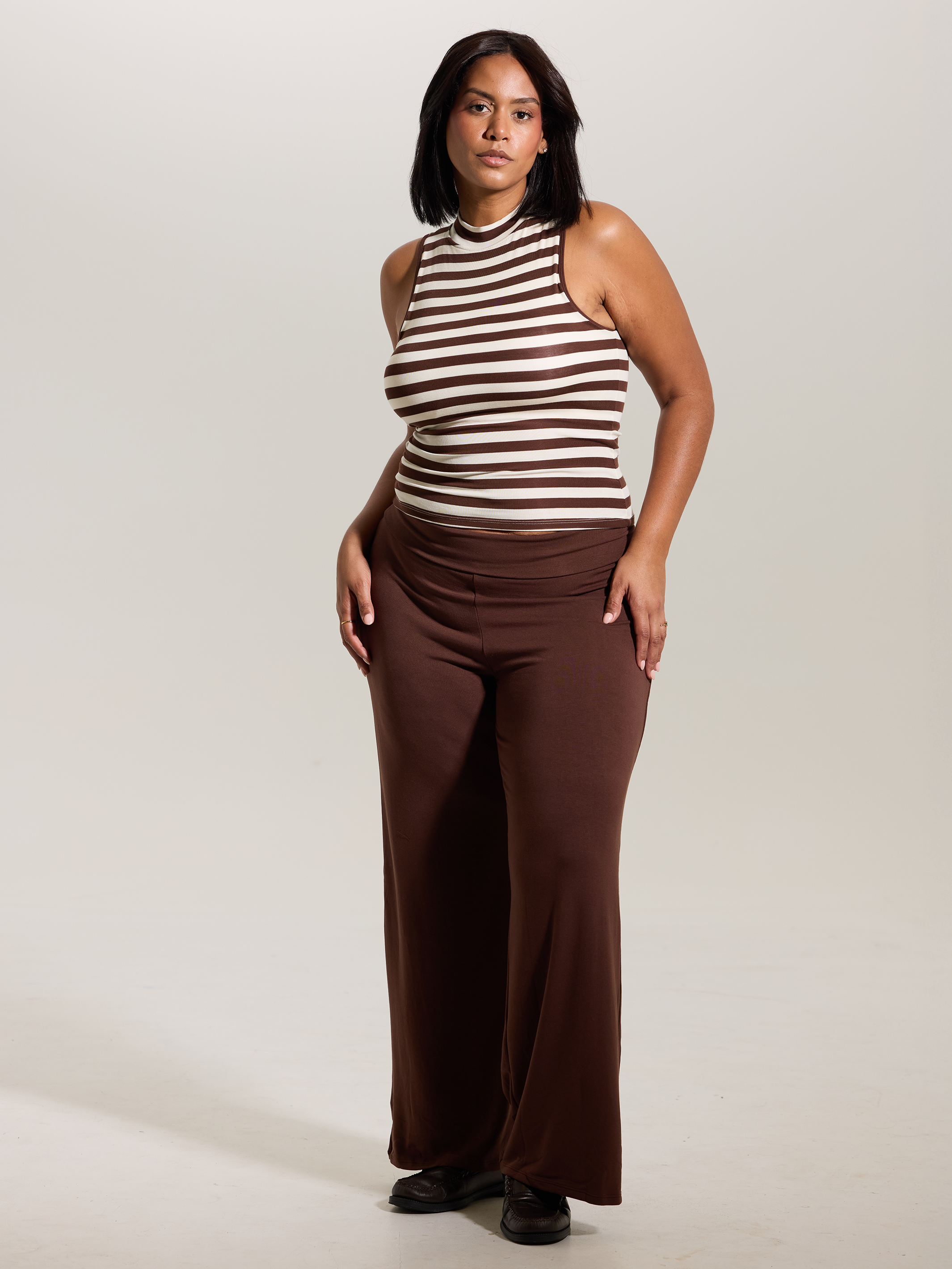 --Brown and Cream Stripes