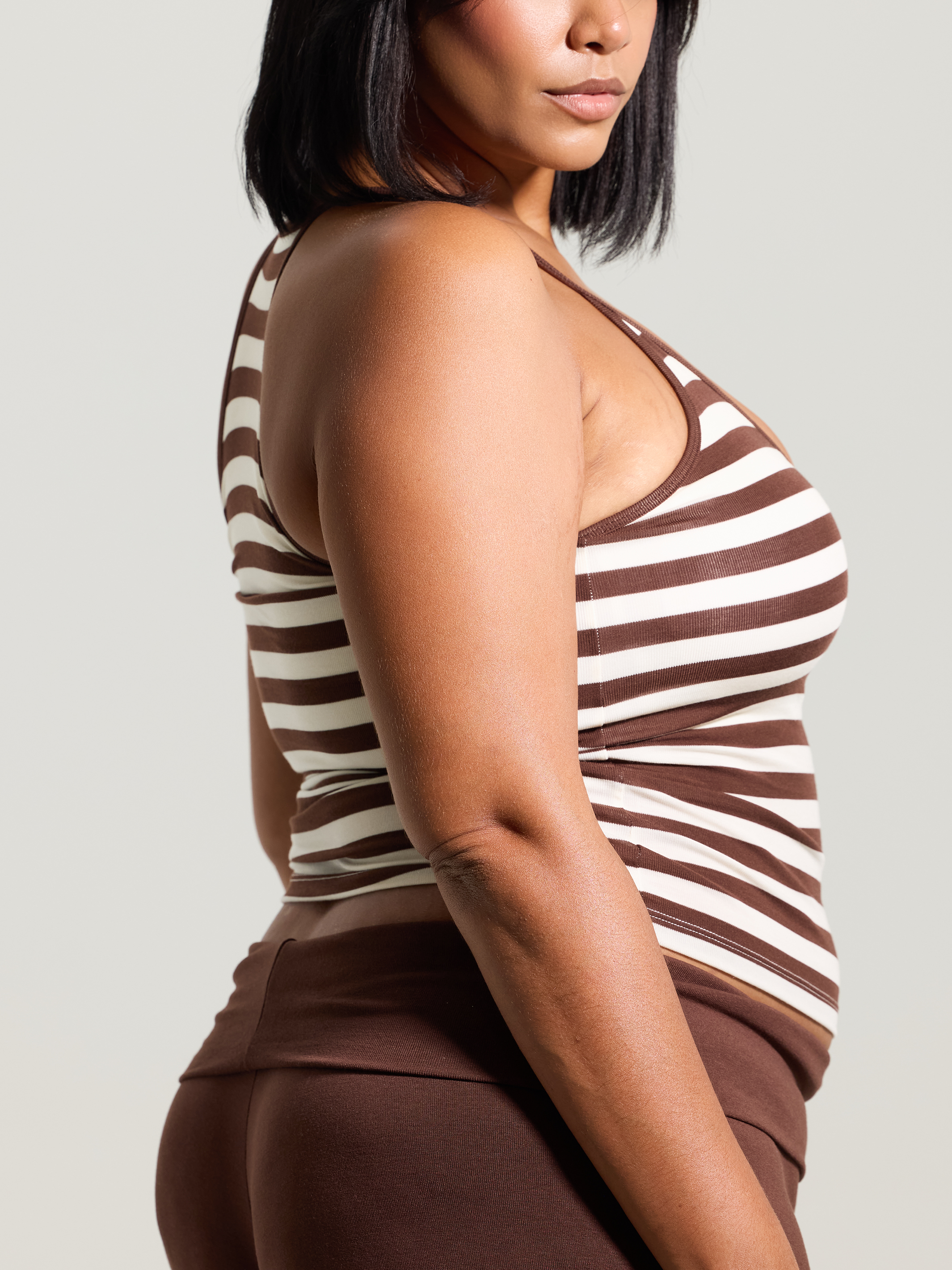 --Brown and Cream Stripes
