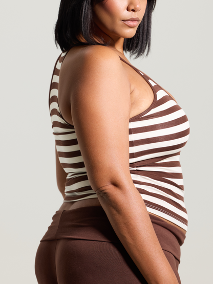 --Brown and Cream Stripes