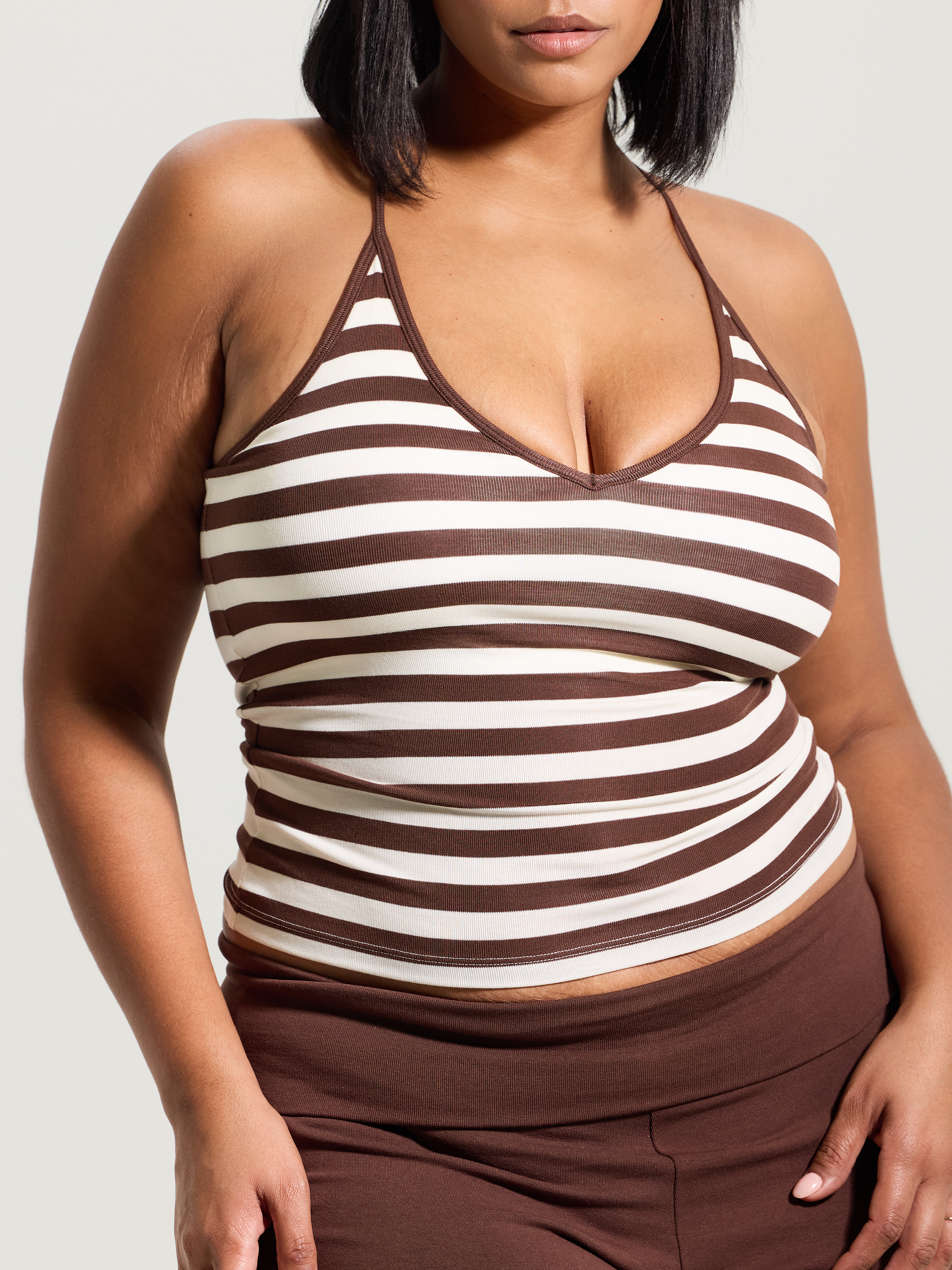 --Brown and Cream Stripes
