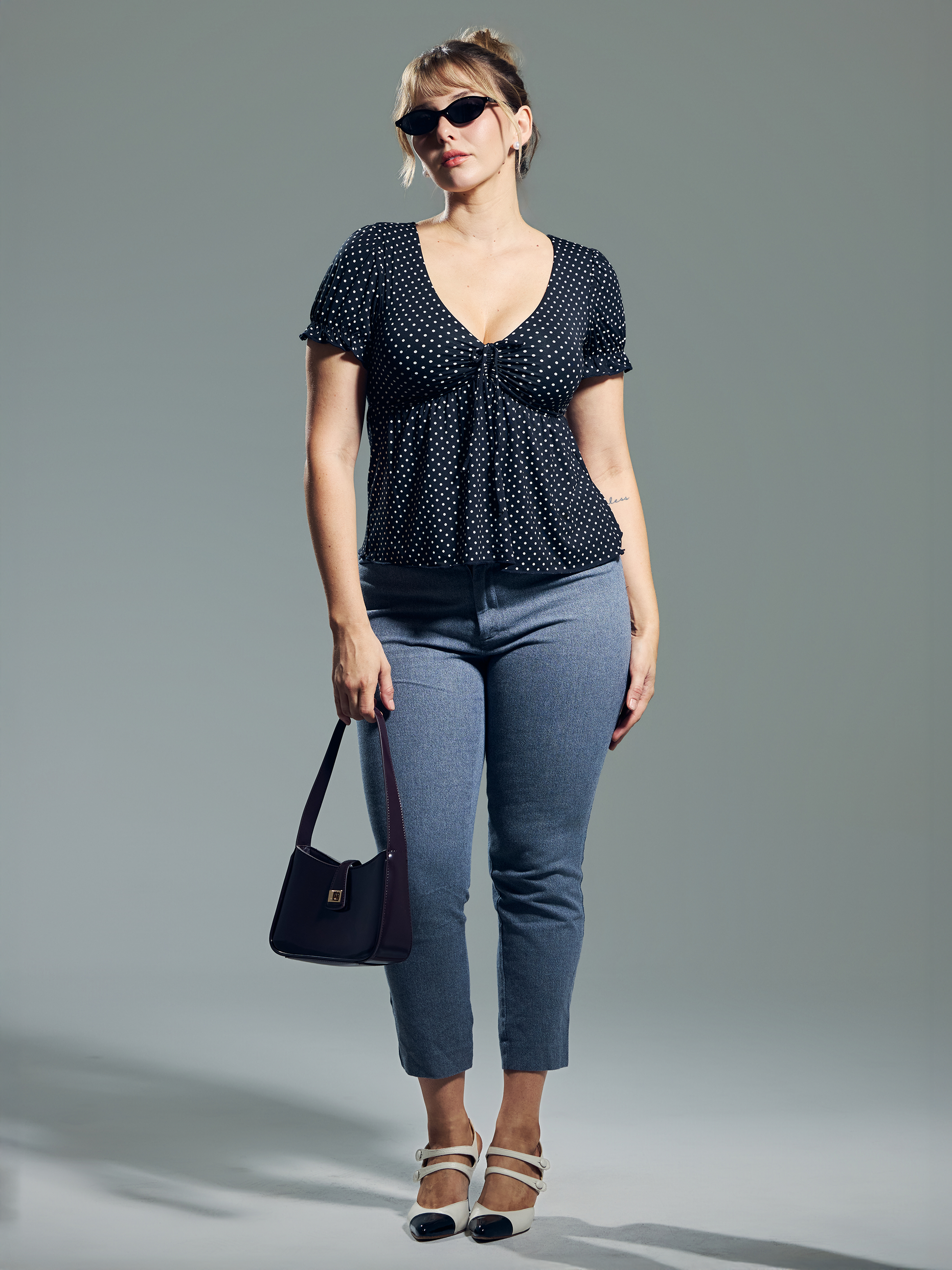 --Black and White Polka Dot