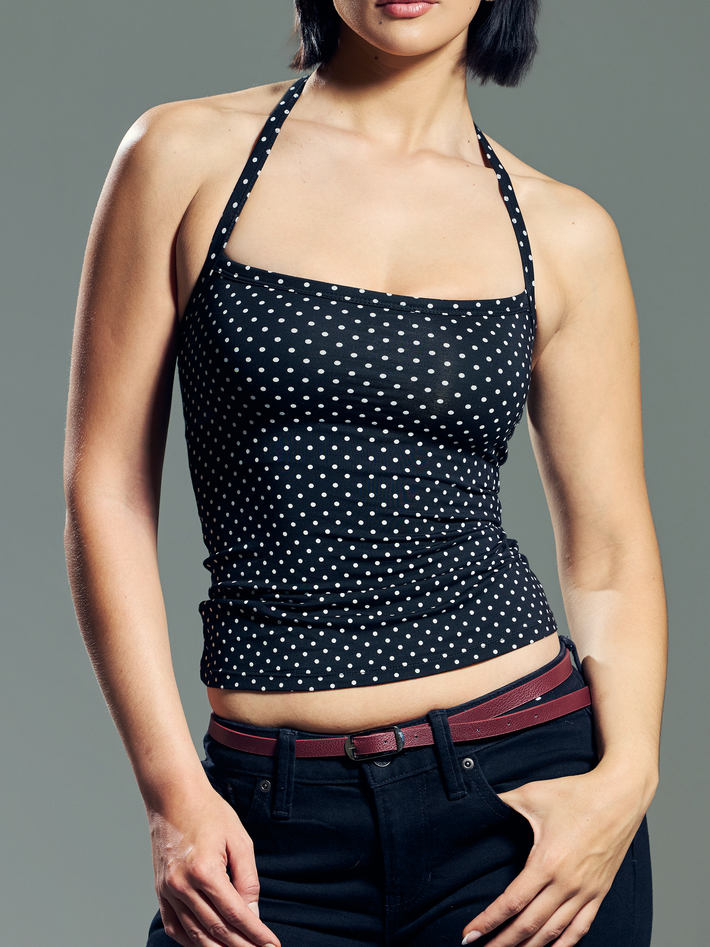 --Black and White Polka Dot