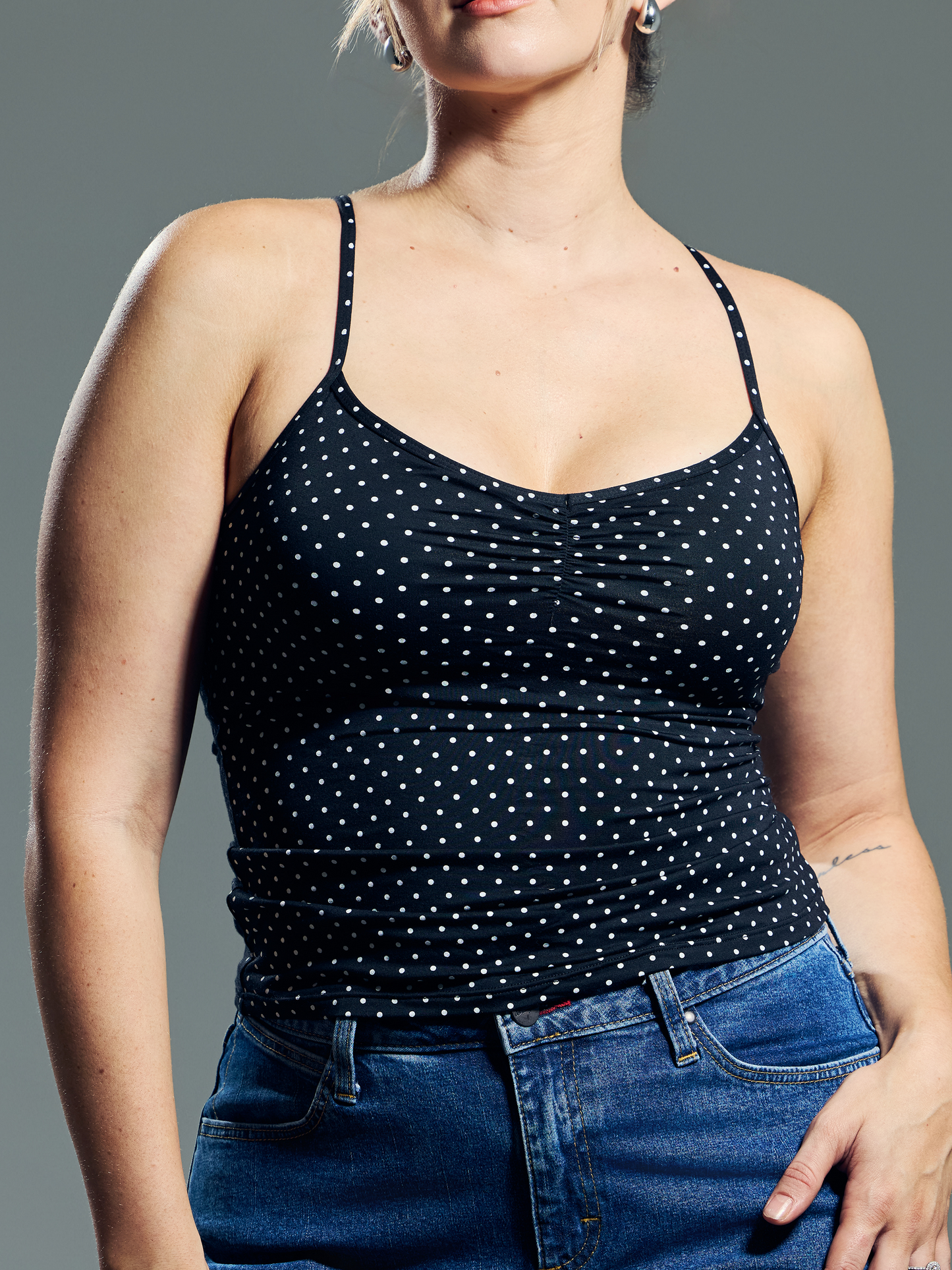 --Black and White Polka Dot