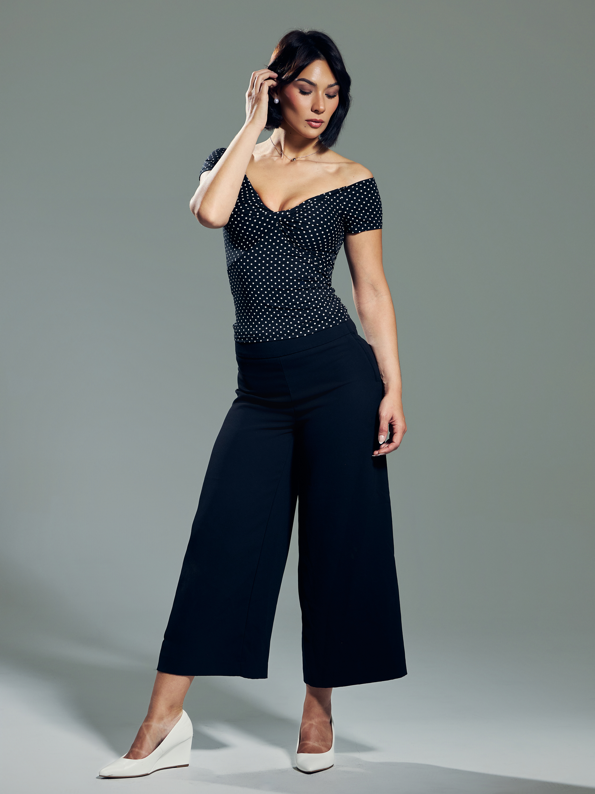 --Black and White Polka Dot