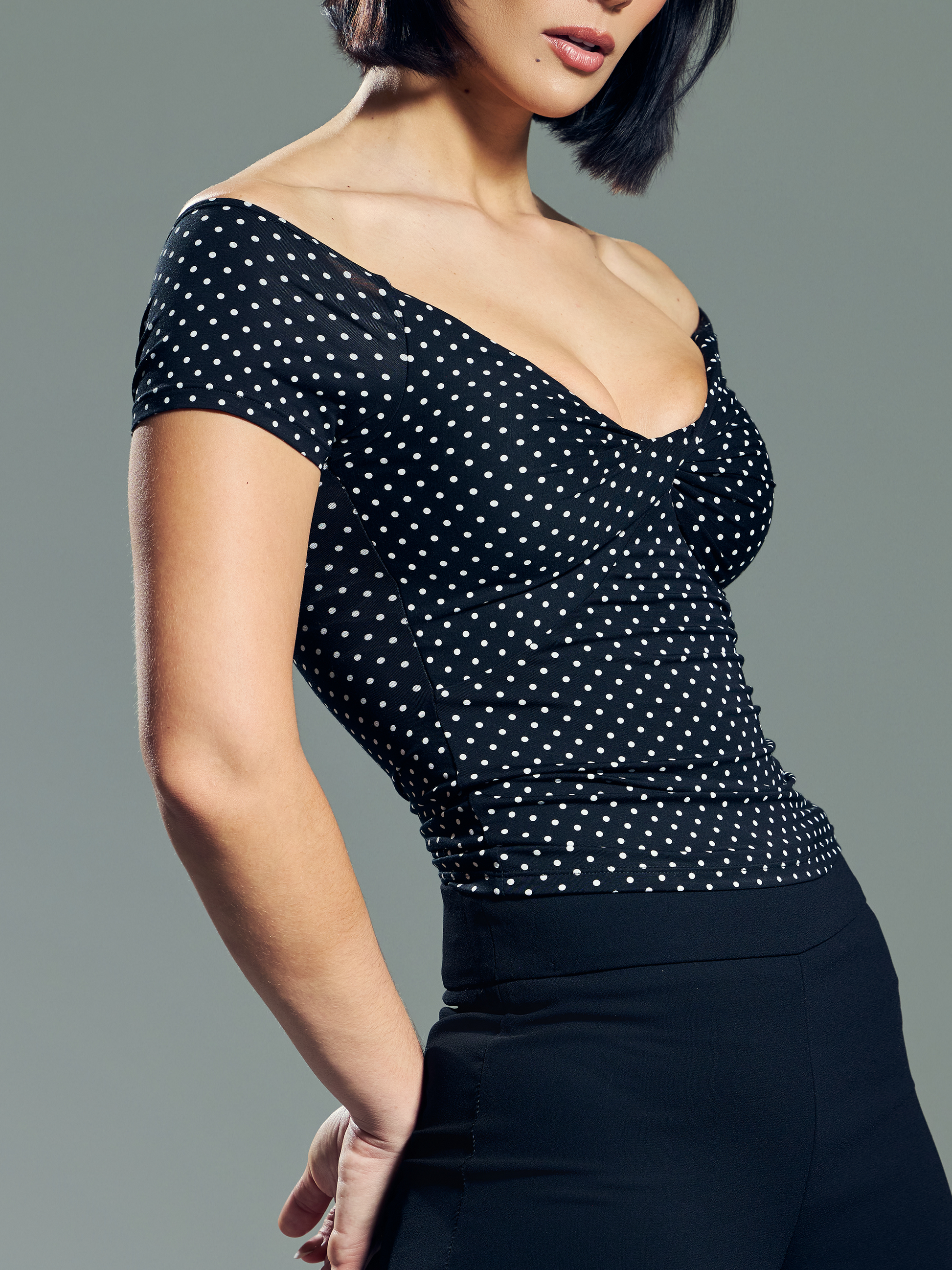 --Black and White Polka Dot