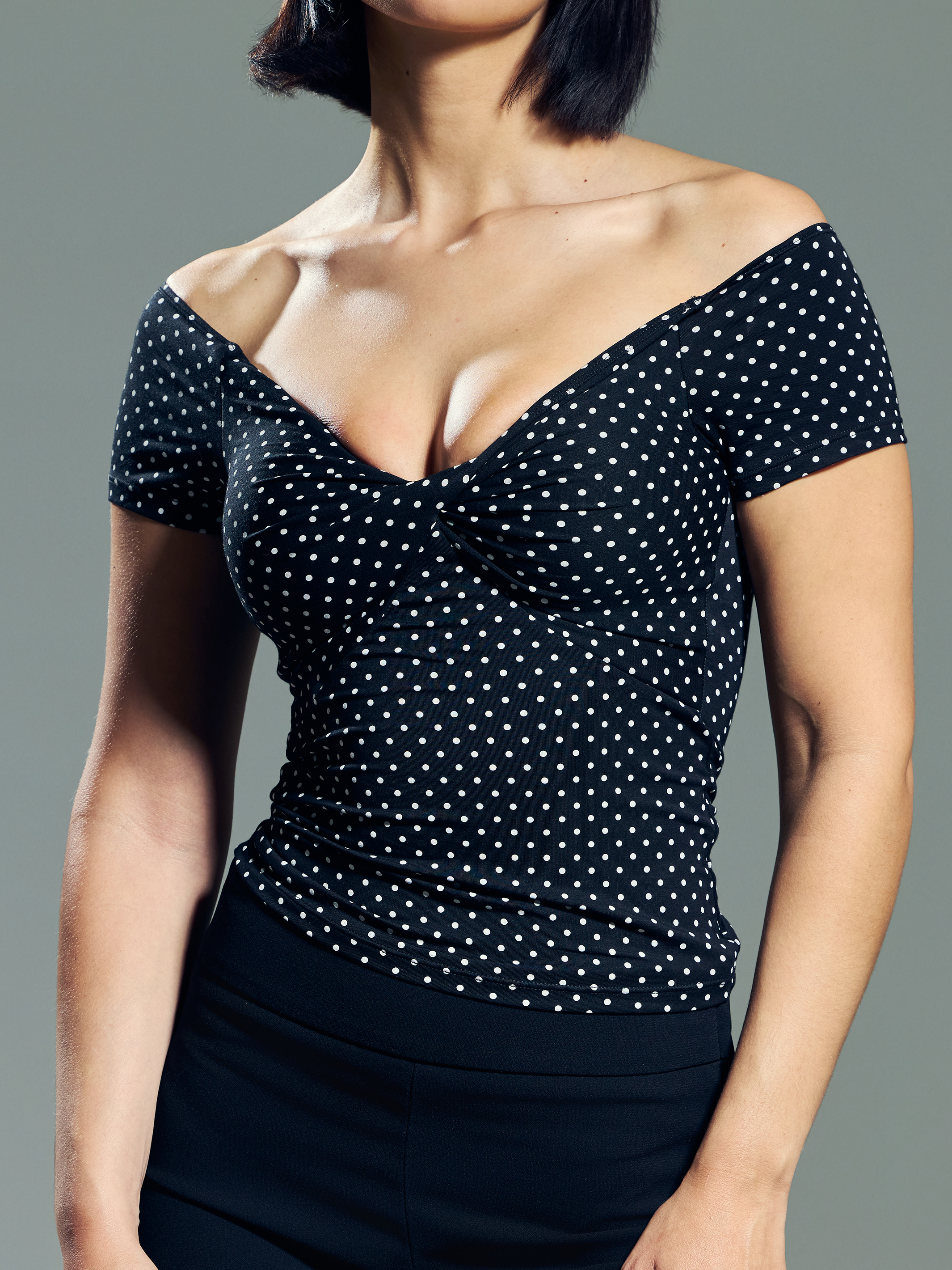 --Black and White Polka Dot