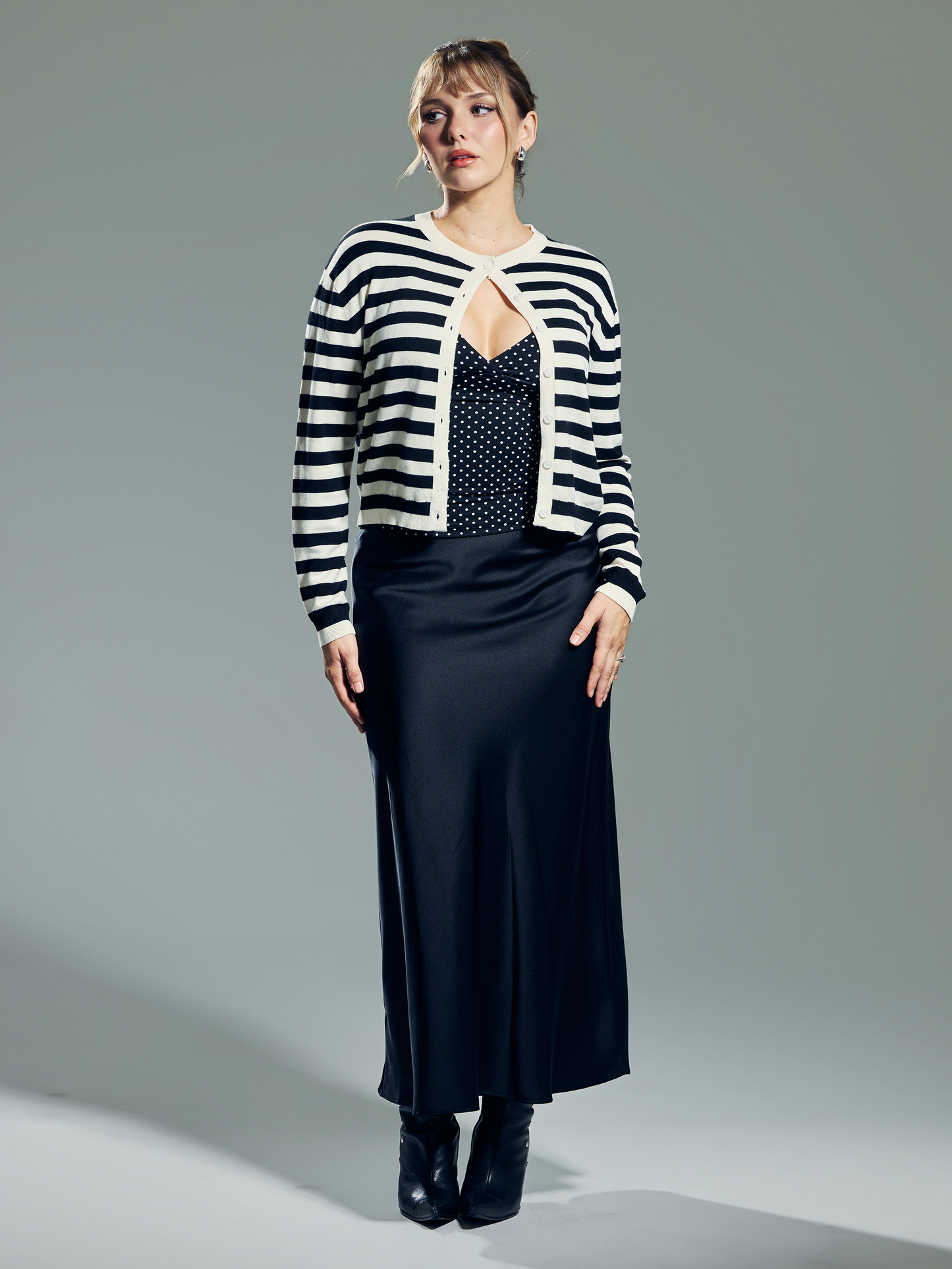 --Black and White Polka Dot