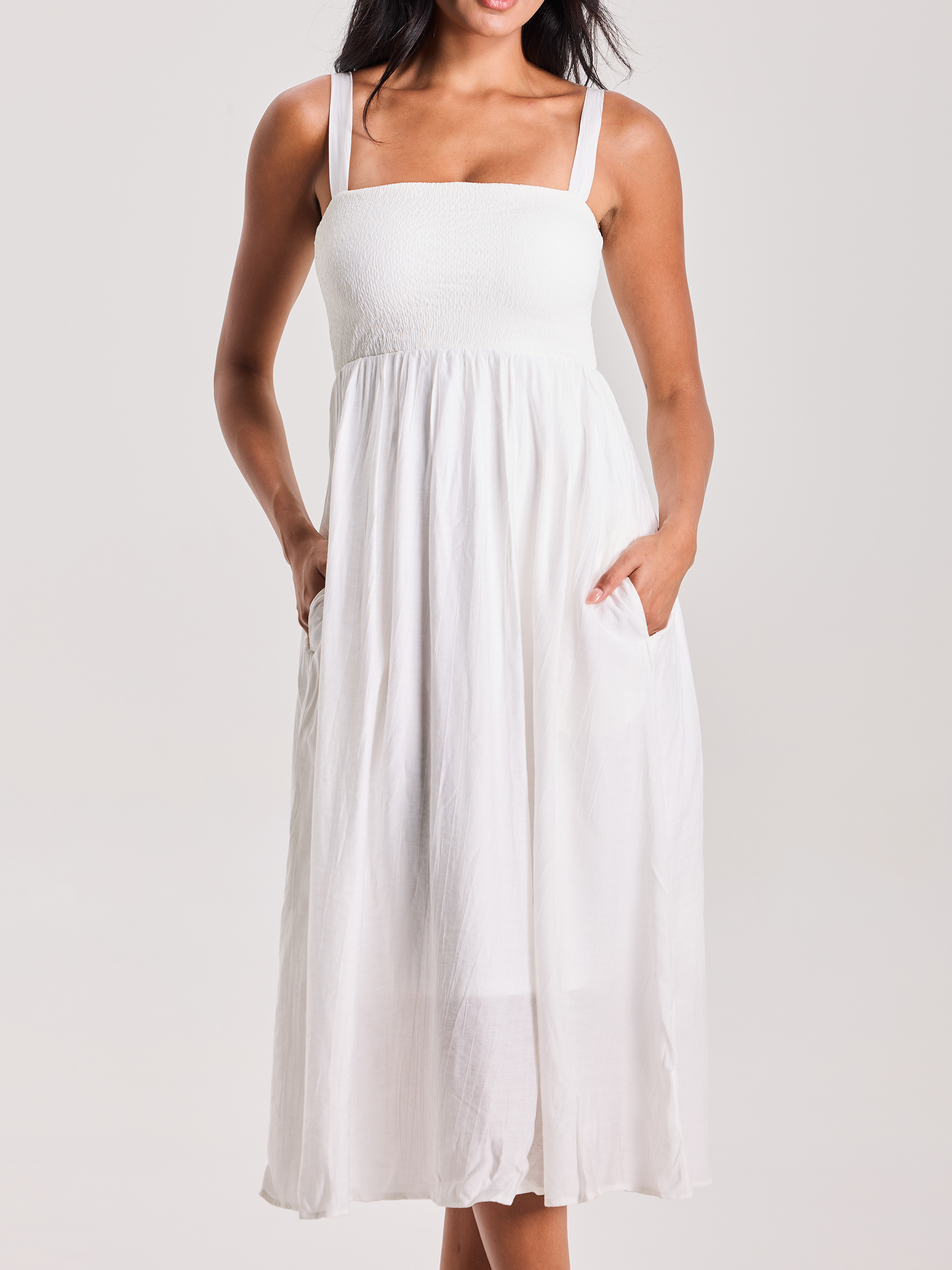 Flowy Tank Midi Brami Dress White / XL