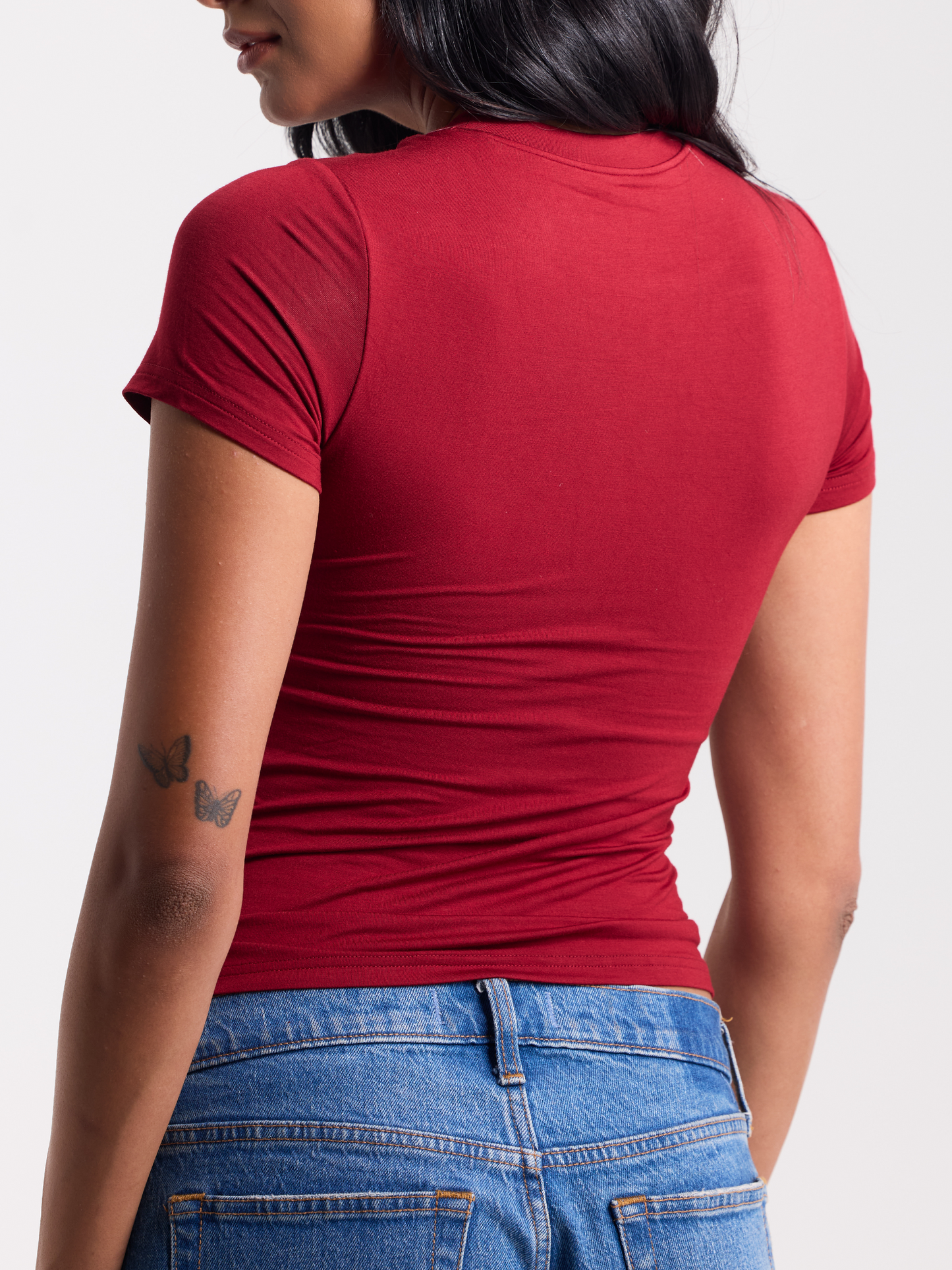 Crew Neck Braless T-Shirt
