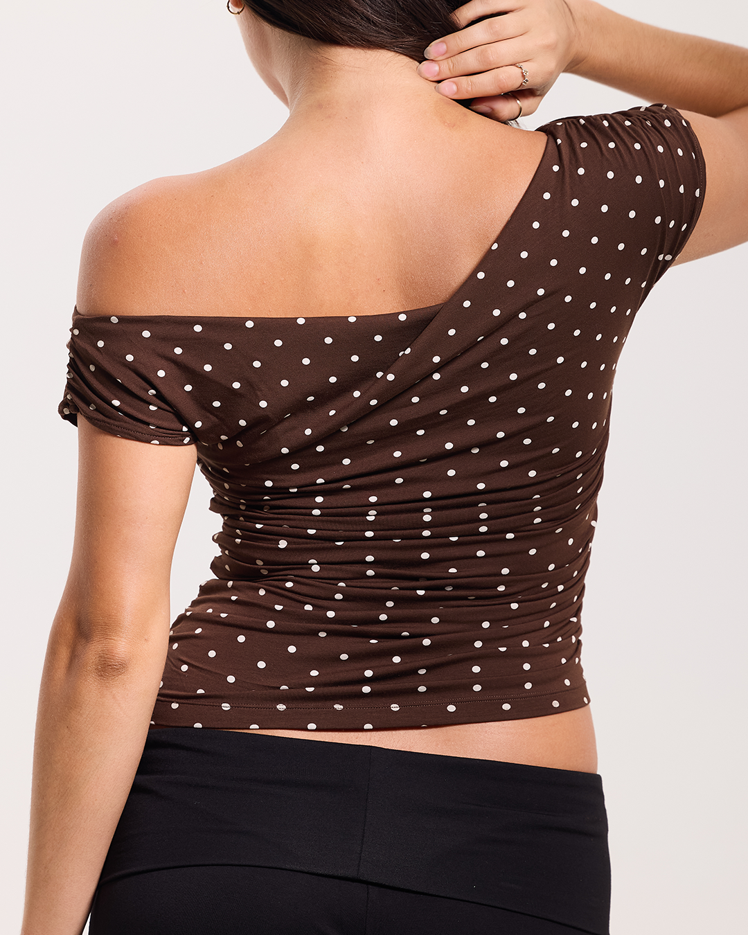 --Brown and Cream Polka Dot