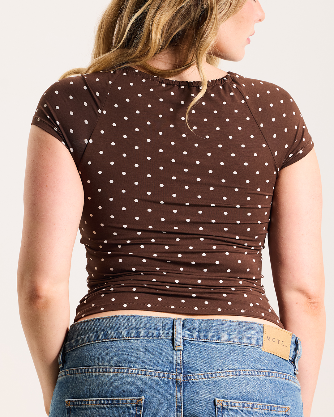 --Brown and Cream Polka Dot