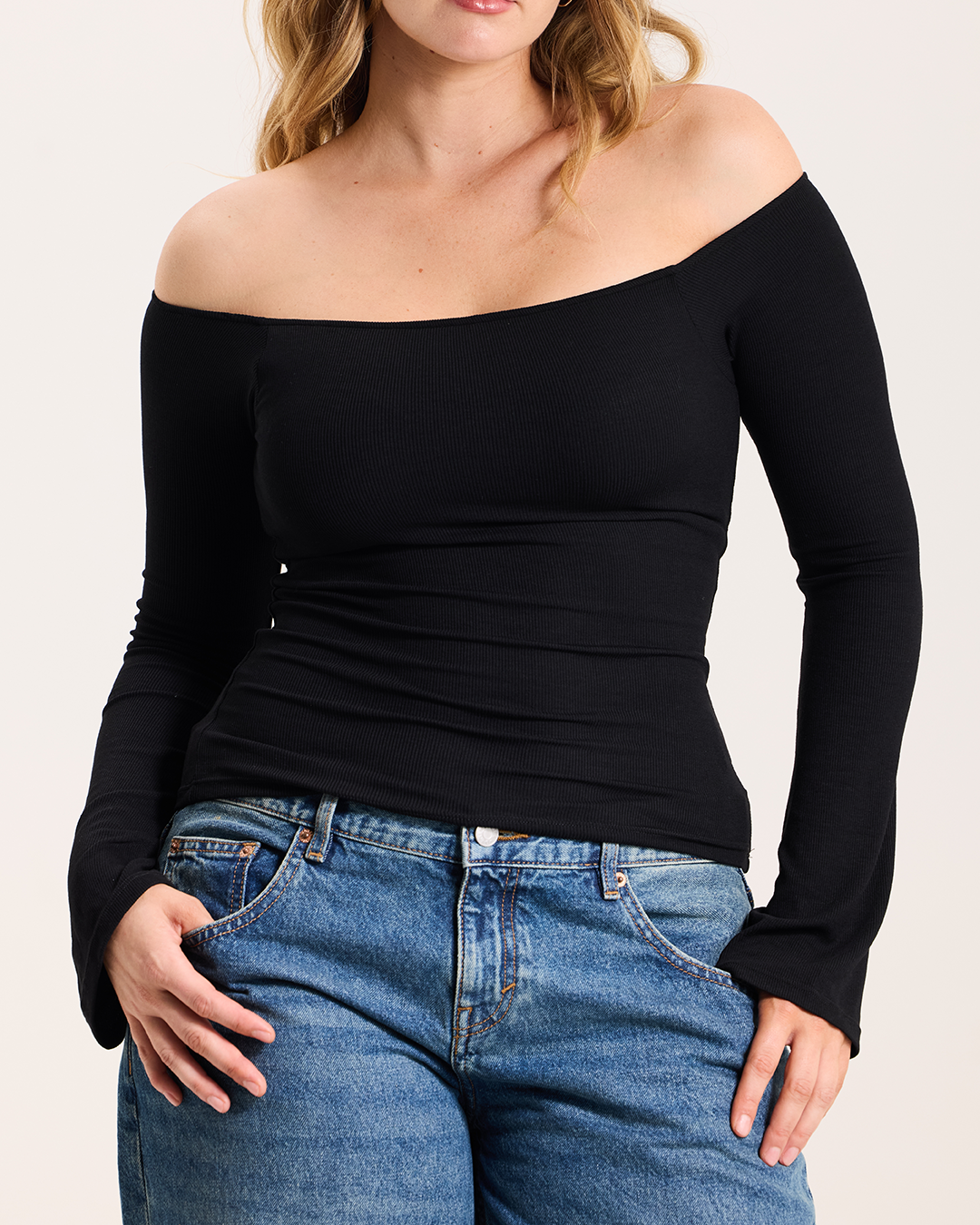 Off The Shoulder Bell Long Sleeve